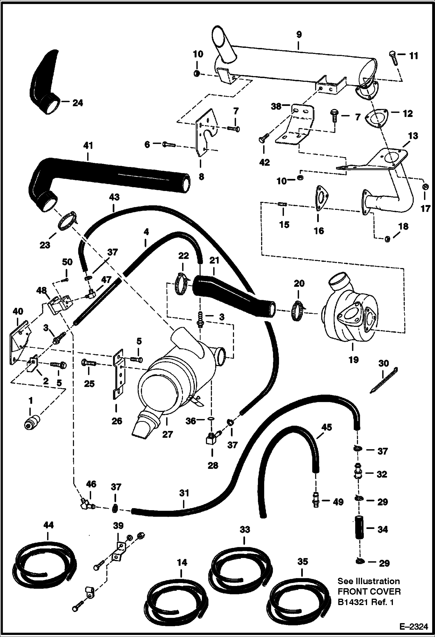 Схема запчастей Bobcat 800s - ENGINE & ATTACHING PARTS (Air Cleaner, Muffler) (S/N 5141 15365, 5142 13009 & Below) POWER UNIT