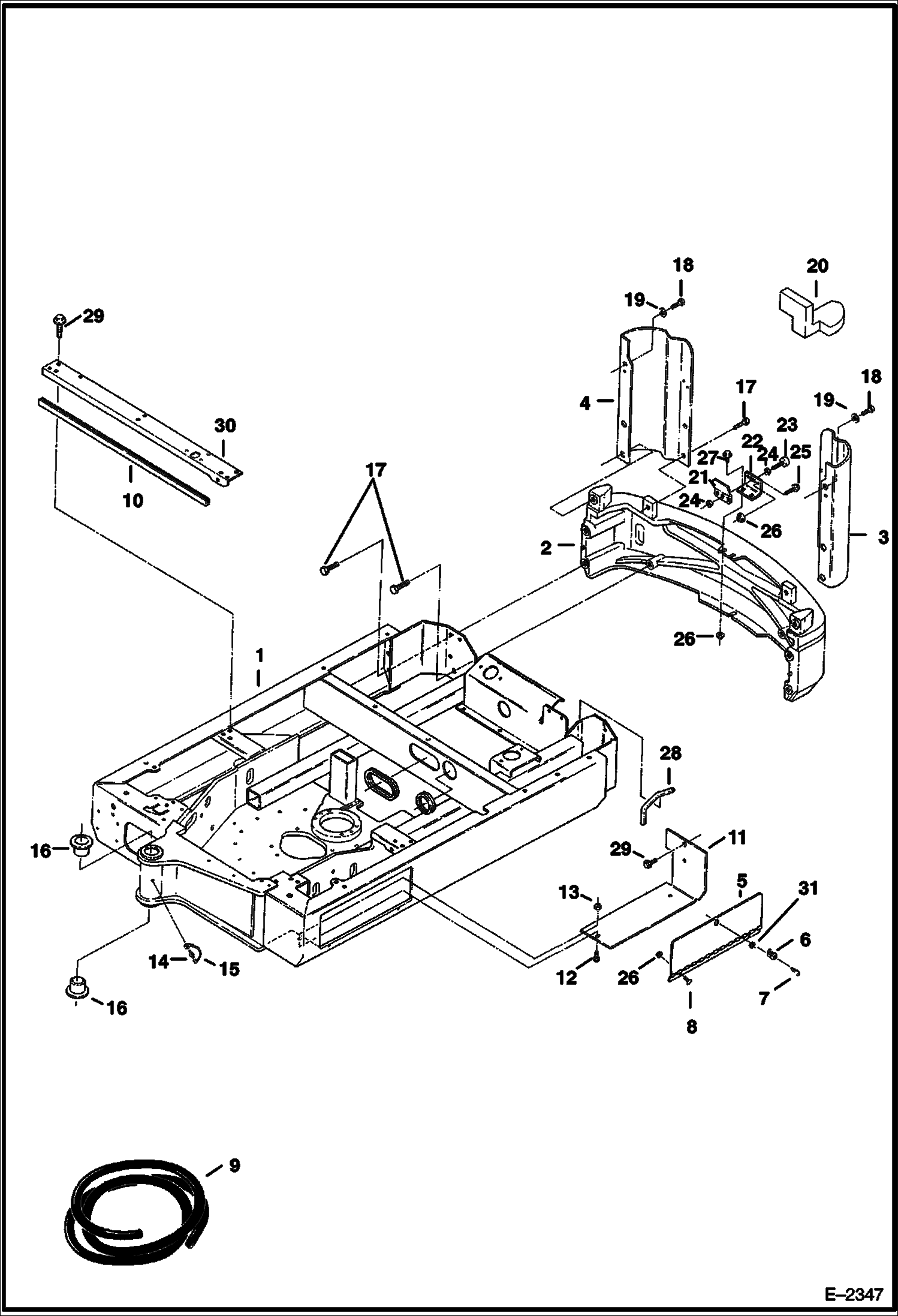 Схема запчастей Bobcat 320 - UPPERSTRUCTURE & COUNTERWEIGHTS MAIN FRAME