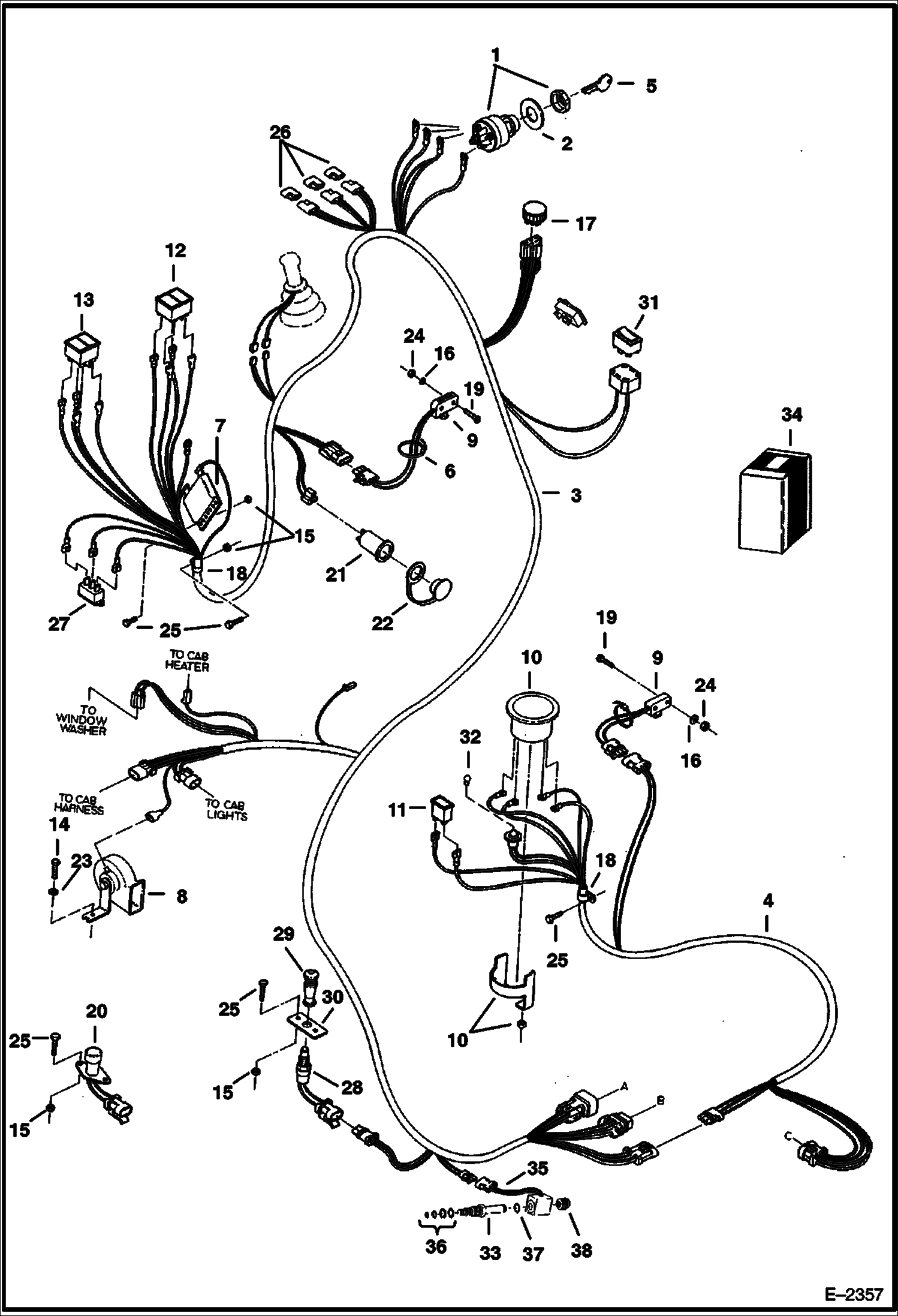 Схема запчастей Bobcat 322 - ELECTRICAL SYSTEM (Console) ELECTRICAL SYSTEM