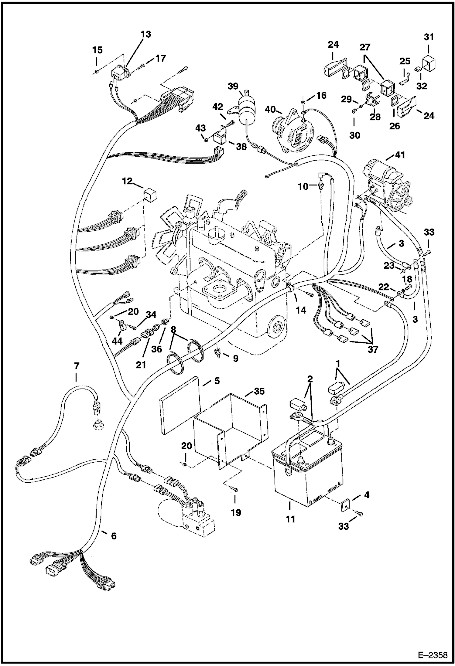 Схема запчастей Bobcat 320 - ELECTRICAL SYSTEM (Engine) ELECTRICAL SYSTEM