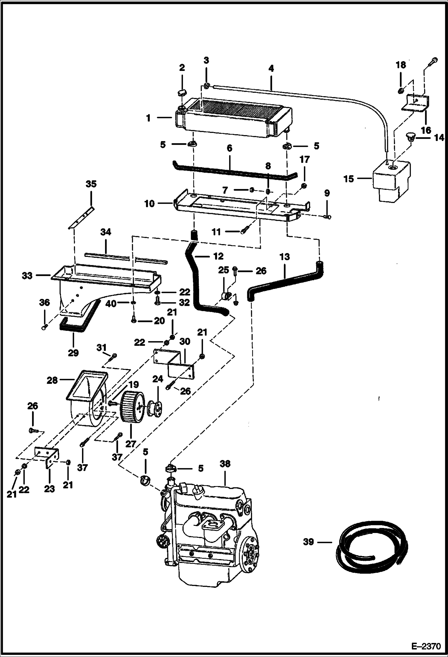 Схема запчастей Bobcat 400s - ENGINE & ATTACHING PARTS (Cooling Group) POWER UNIT