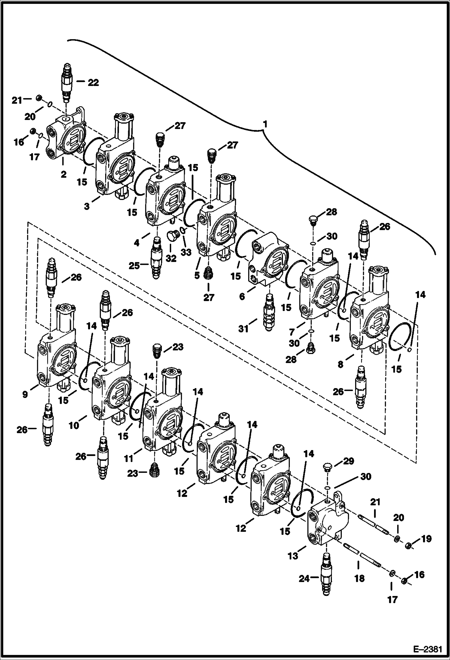 Схема запчастей Bobcat 341 - CONTROL VALVE HYDRAULIC SYSTEM