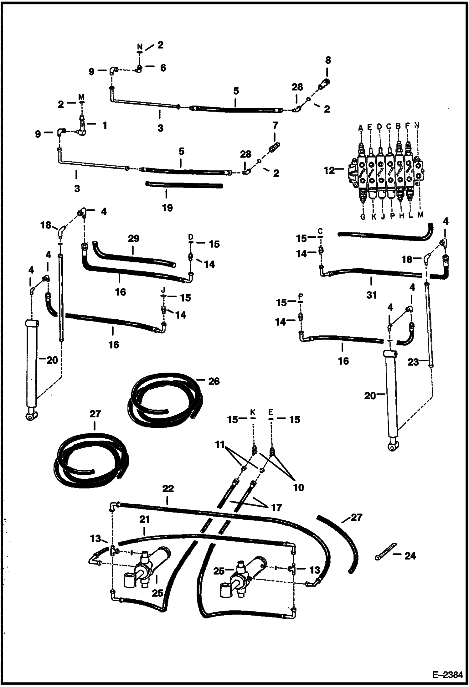 Схема запчастей Bobcat BACKHOE - HYDRAULICS - MAIN FRAME (W/O Aux.) (401500101 & Above) 725S BACKHOE