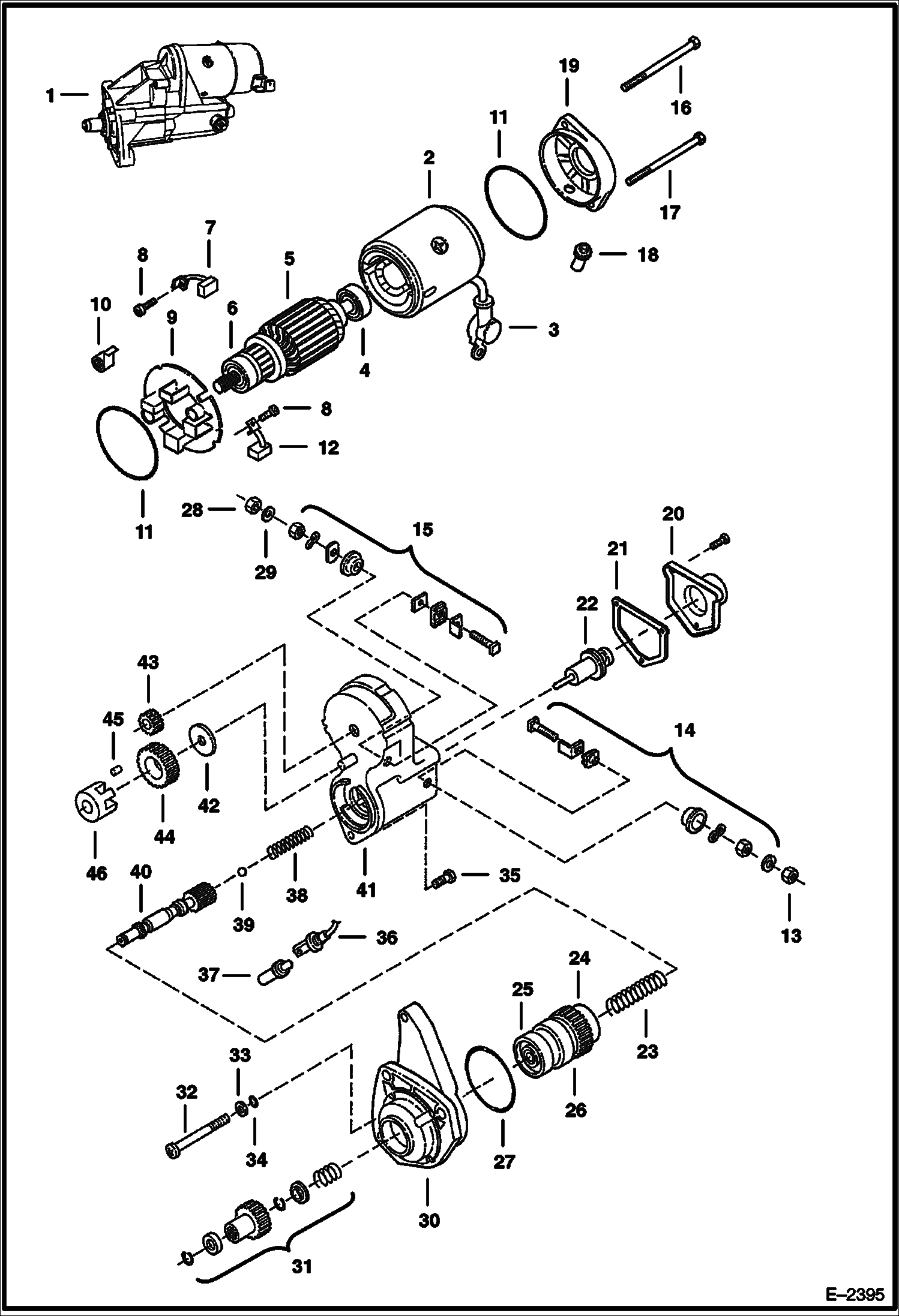 Схема запчастей Bobcat 900s - STARTER (Nippondenso - 28000-438) ELECTRICAL SYSTEM