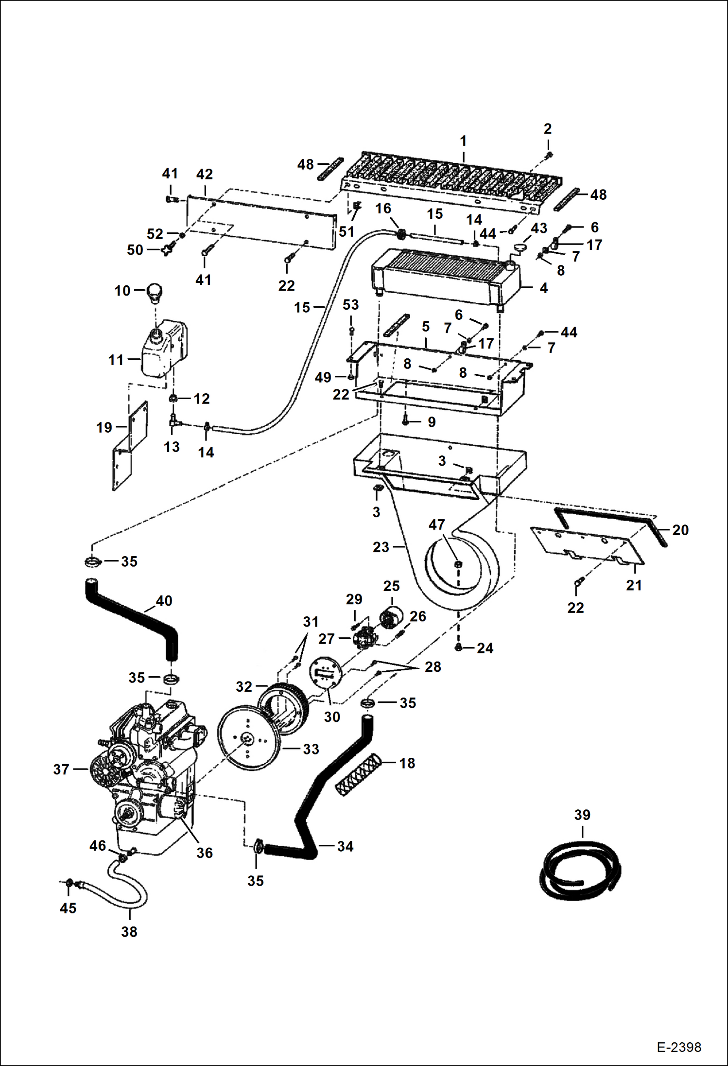 Схема запчастей Bobcat 500s - ENGINE & ATTACHING PARTS POWER UNIT