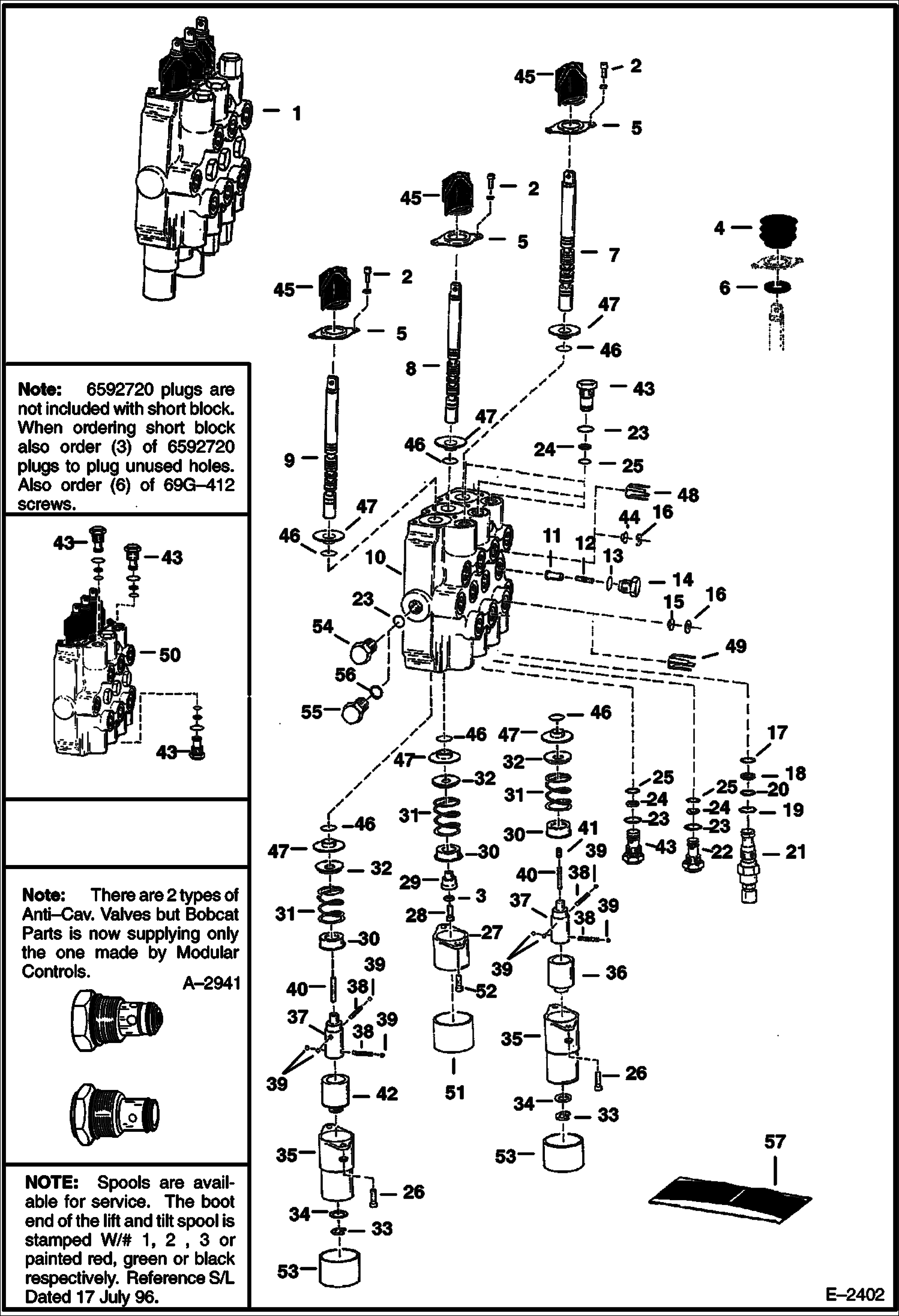 Схема запчастей Bobcat 500s - HYDRAULIC CONTROL VALVE (S/N 13001 & Above) (Bobcat) HYDRAULIC SYSTEM