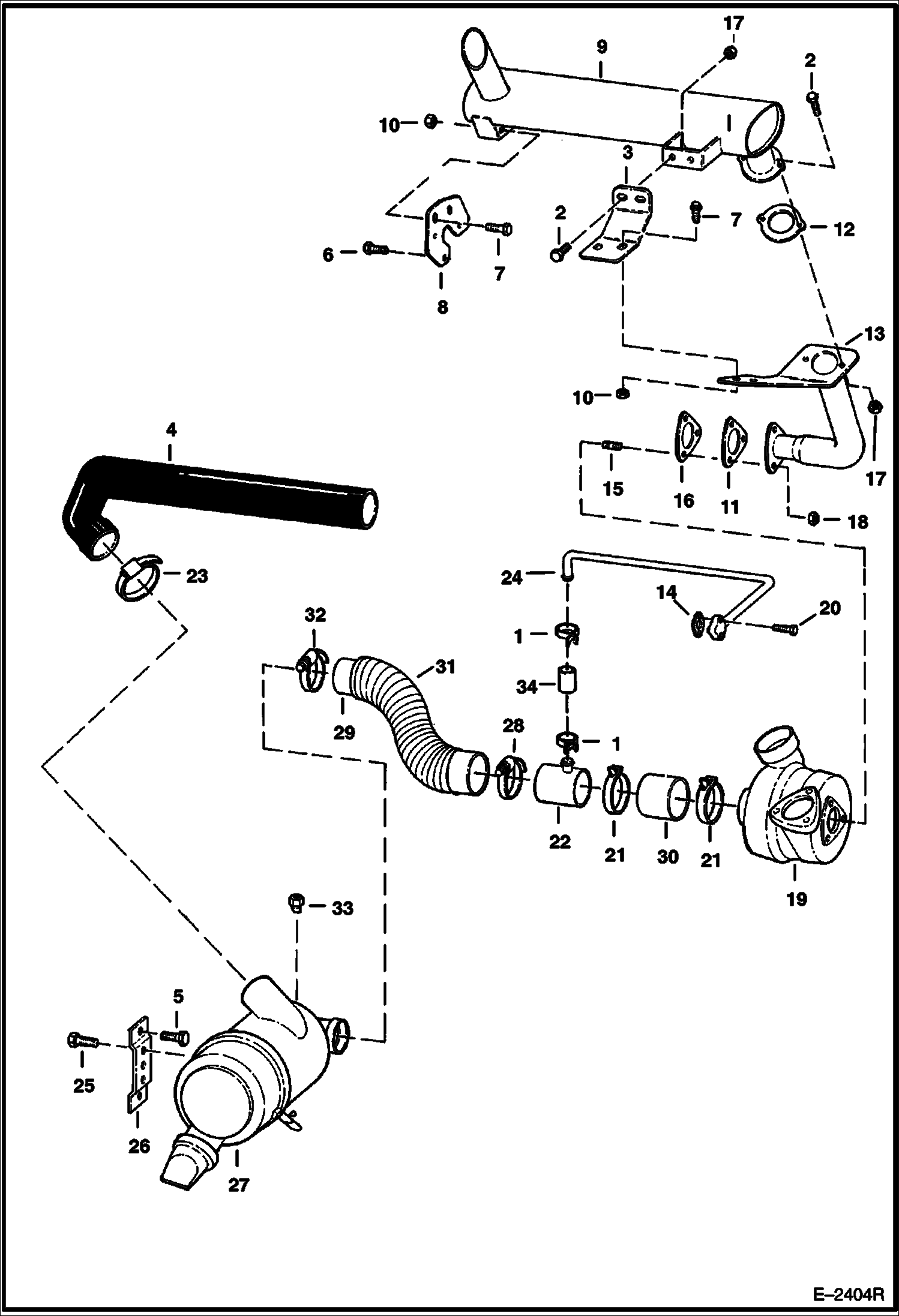 Схема запчастей Bobcat 800s - ENGINE & ATTACHING PARTS (Air Cleaner, Muffler) POWER UNIT