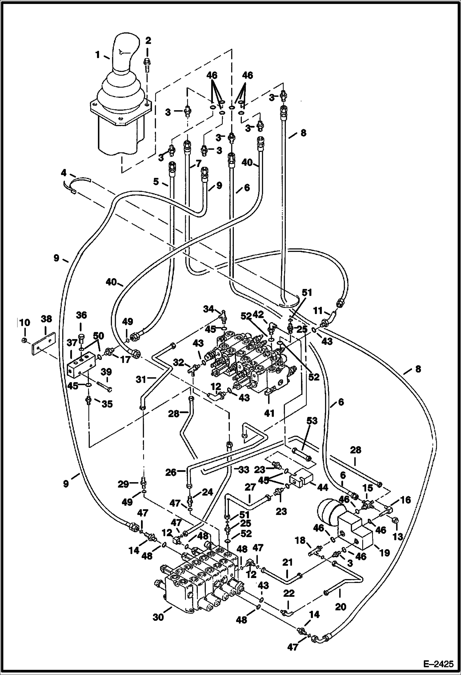 Схема запчастей Bobcat 331 - HYDRAULIC CIRCUITRY (R.H. Joystick Controls) (Bucket & Arm) (Standard Control Pattern) (S/N 512915200 - 512917112 and 516711001 - 516711270) HYDRAULIC SYSTEM