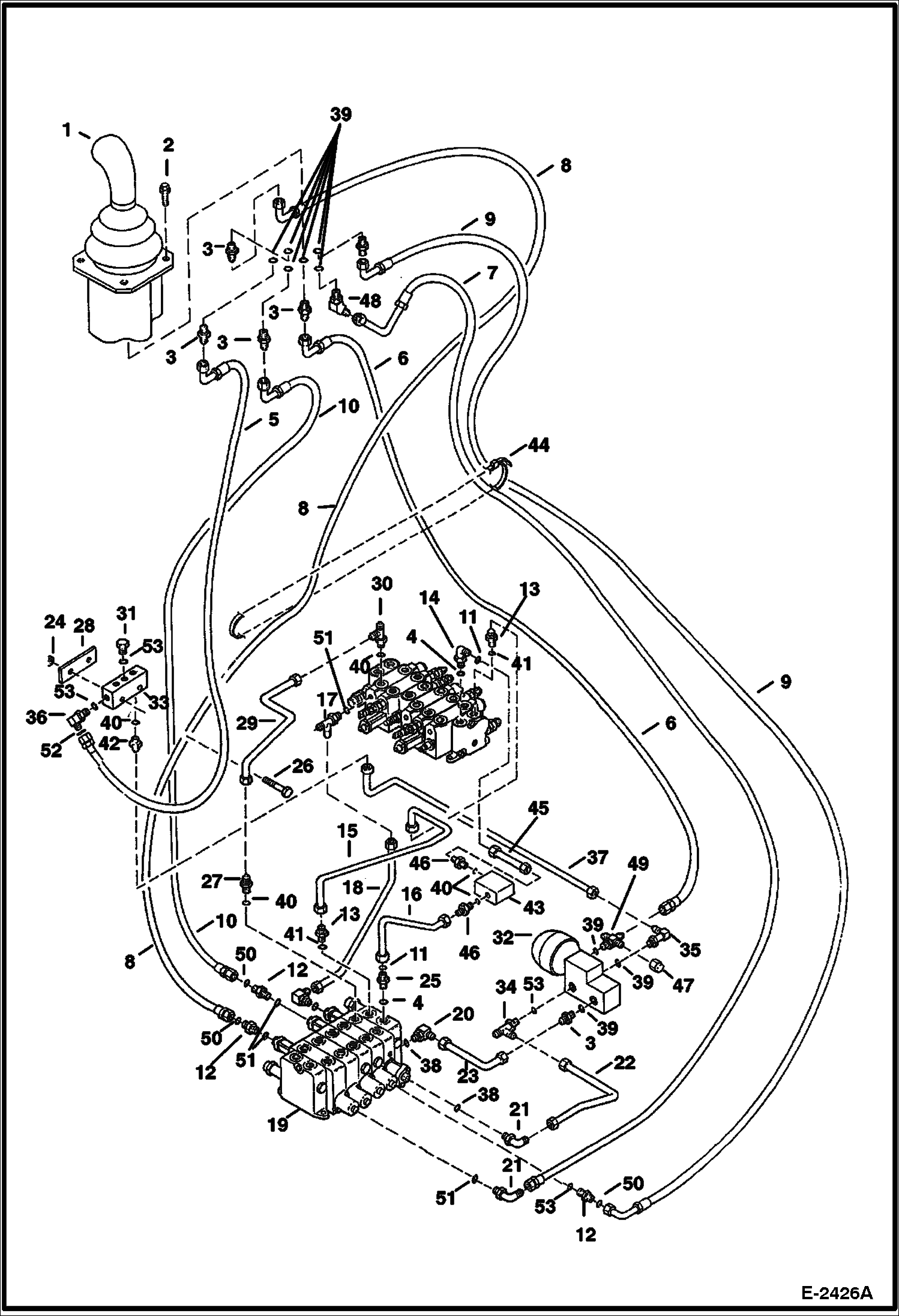 Схема запчастей Bobcat 331 - HYDRAULIC CIRCUITRY (L.H. Joystick Controls - Swing Motor & Arm) (ISO Control Pattern) (S/N 512915200 - 512917112 and 516711001 - 516711270) HYDRAULIC SYSTEM