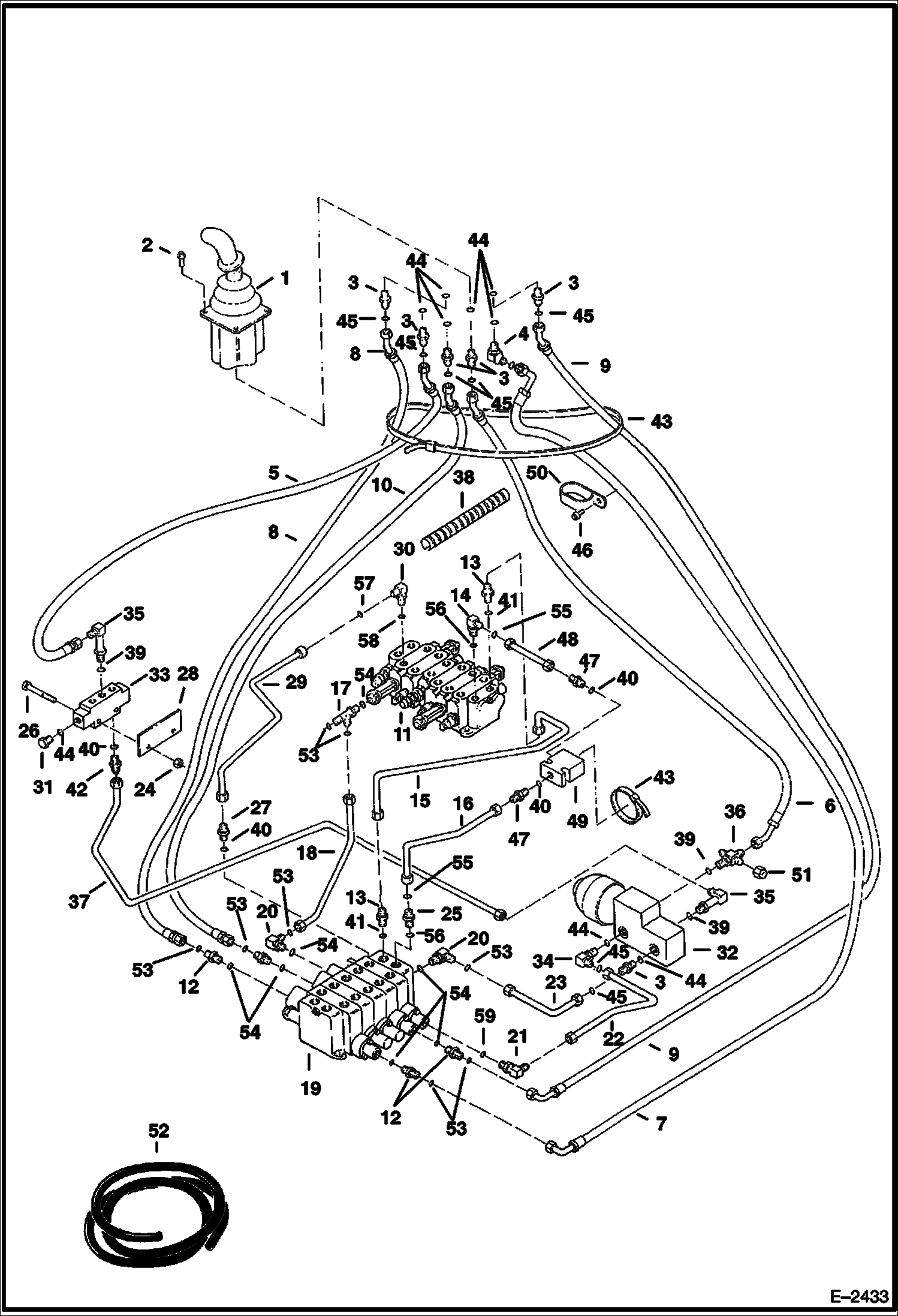 Схема запчастей Bobcat 328 - HYDRAULIC CIRCUITRY (L. H. Joystick Controls) (Swing Motor & Arm) (ISO Control Pattern) (S/N 514014900-16282 and 516611001-11315) HYDRAULIC SYSTEM