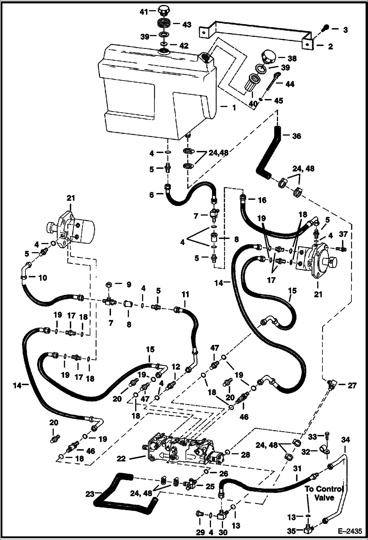 Схема запчастей Bobcat 800s - HYDROSTATIC CIRCUITRY (S/N 5144 13793-24999 & 5145 11083-24999 & 5146 11077-24999) HYDROSTATIC SYSTEM