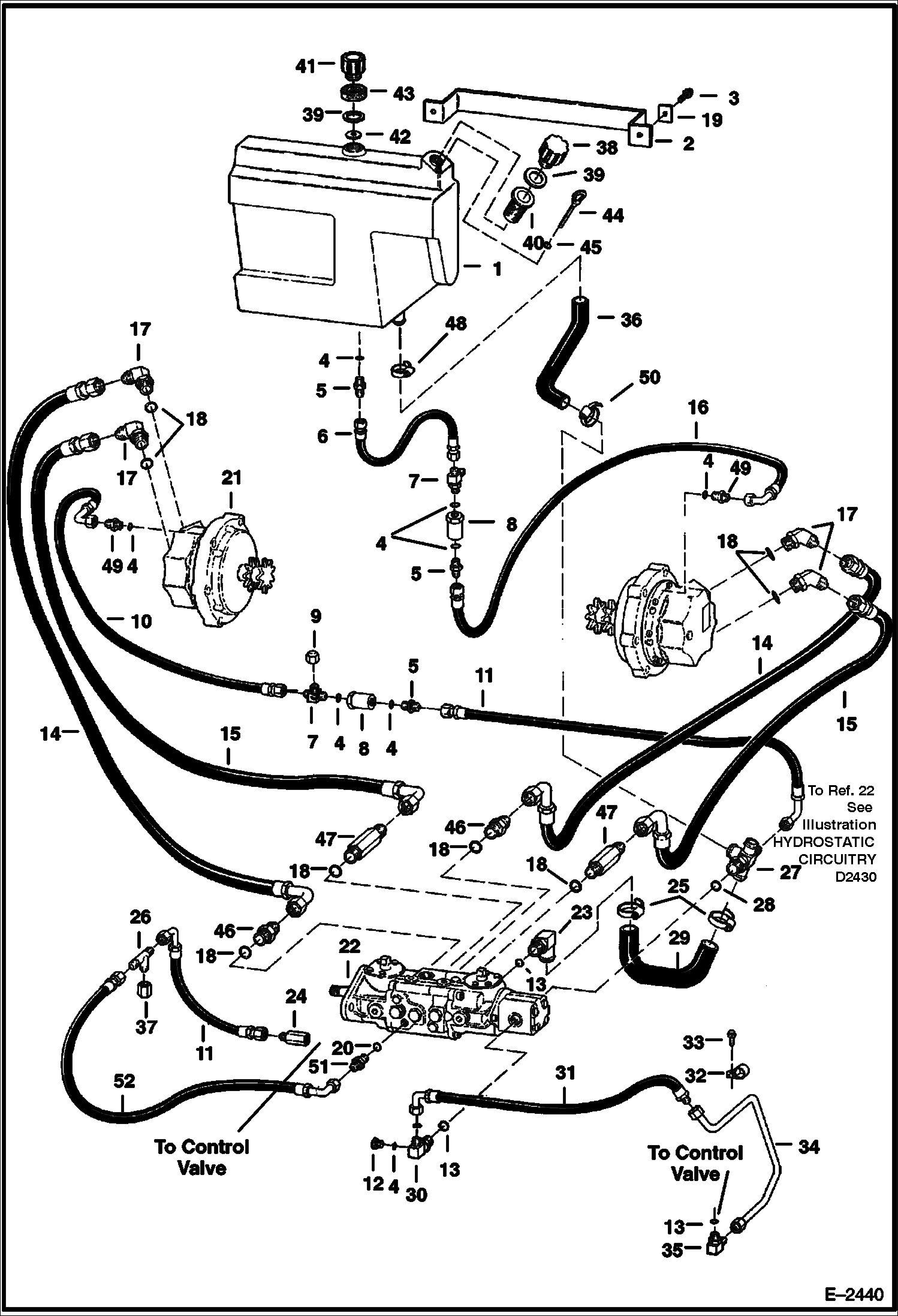 Схема запчастей Bobcat 800s - HYDROSTATIC CIRCUITRY (S/N 5144 25001-27761, 5145 25001-25301, 5146 25001-25303) HYDROSTATIC SYSTEM