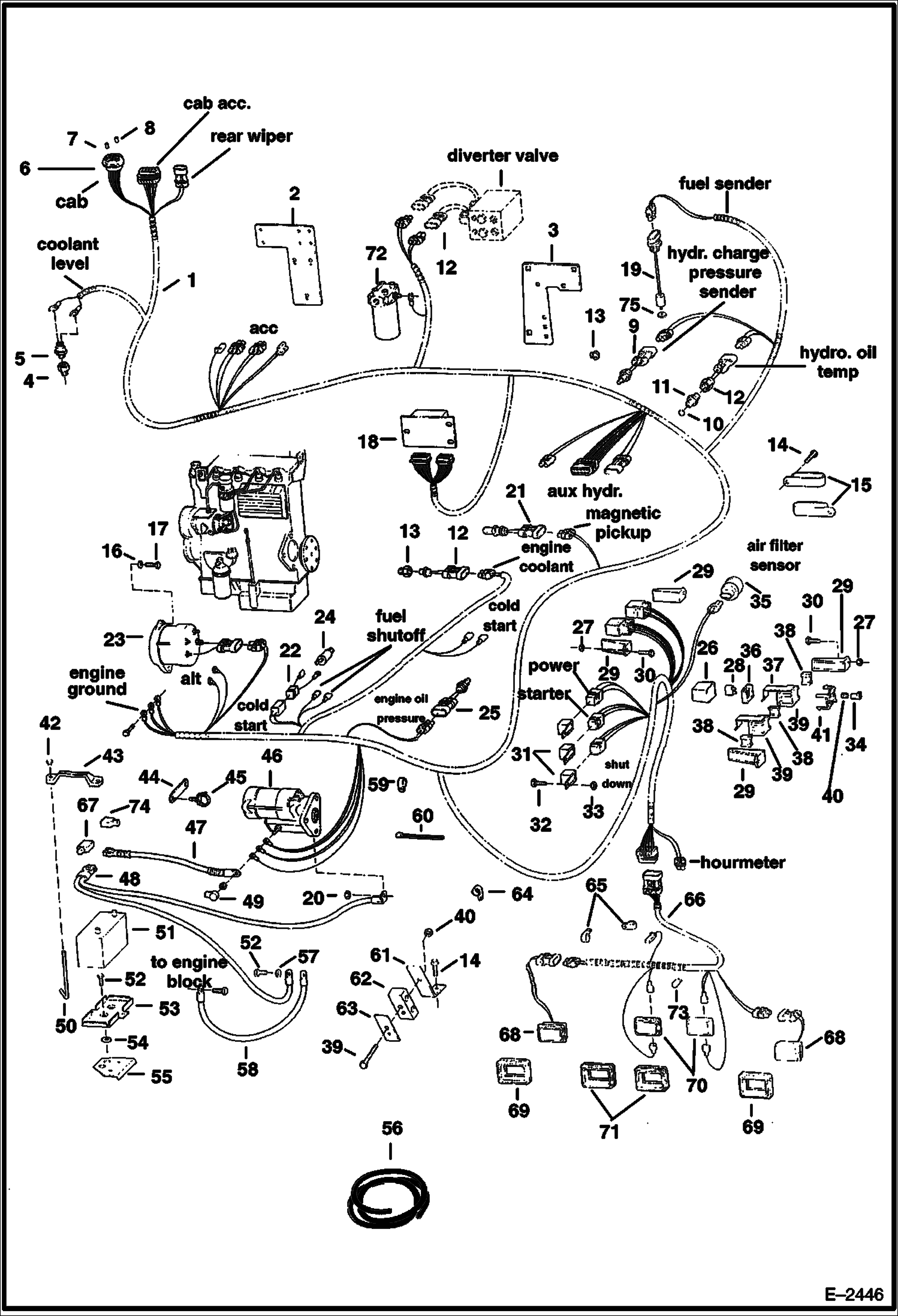 Схема запчастей Bobcat 900s - ENGINE ELECTRICAL (W/B.O.S.S.) ELECTRICAL SYSTEM