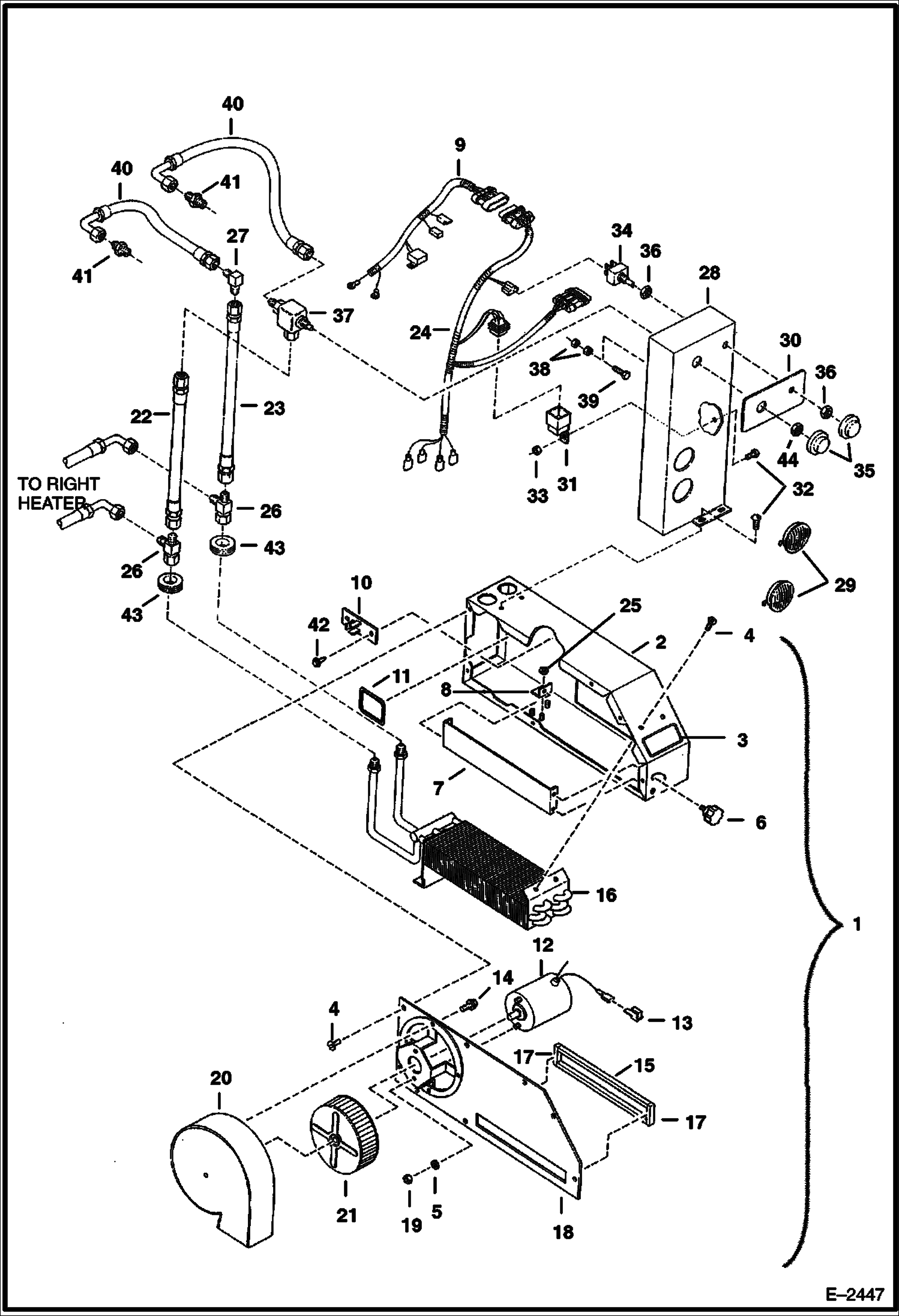 Схема запчастей Bobcat 800s - HEATER - DUAL (Left Heater) ACCESSORIES & OPTIONS