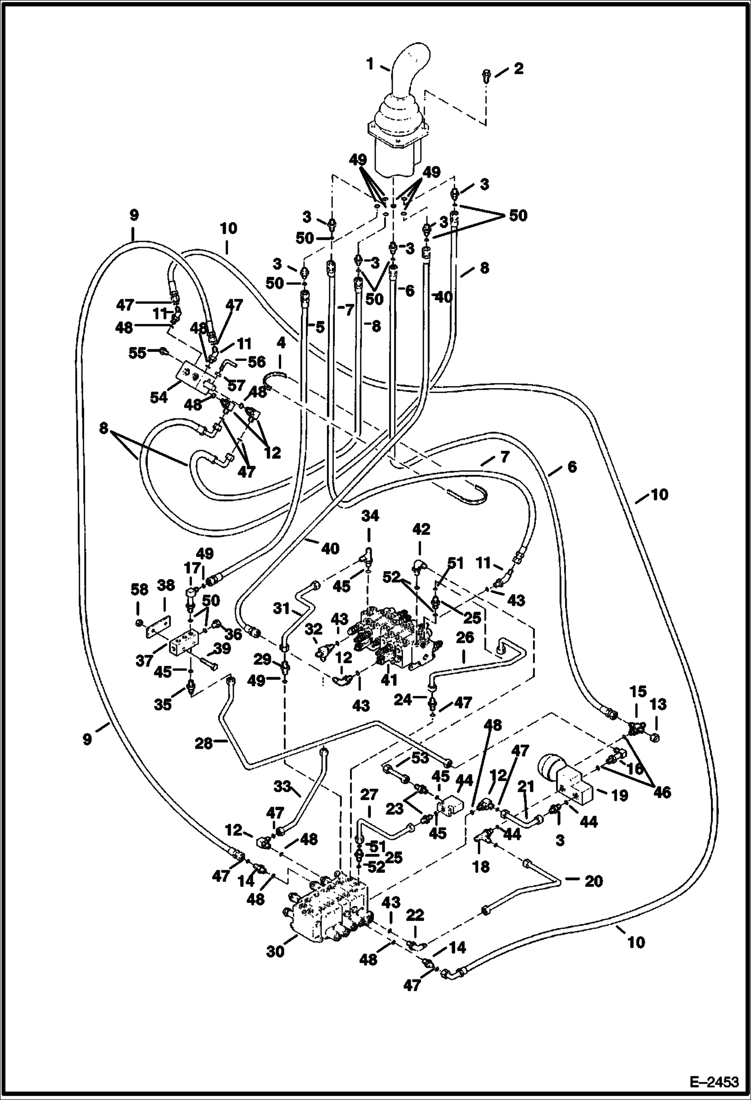 Схема запчастей Bobcat 334 - HYDRAULIC CIRCUITRY (R.H. Joystick Controls) (W/IS0/Standard Selector Valve) (S/N 512917113 & Above, 516711271 & Above, and 517711001 & Above) HYDRAULIC SYSTEM