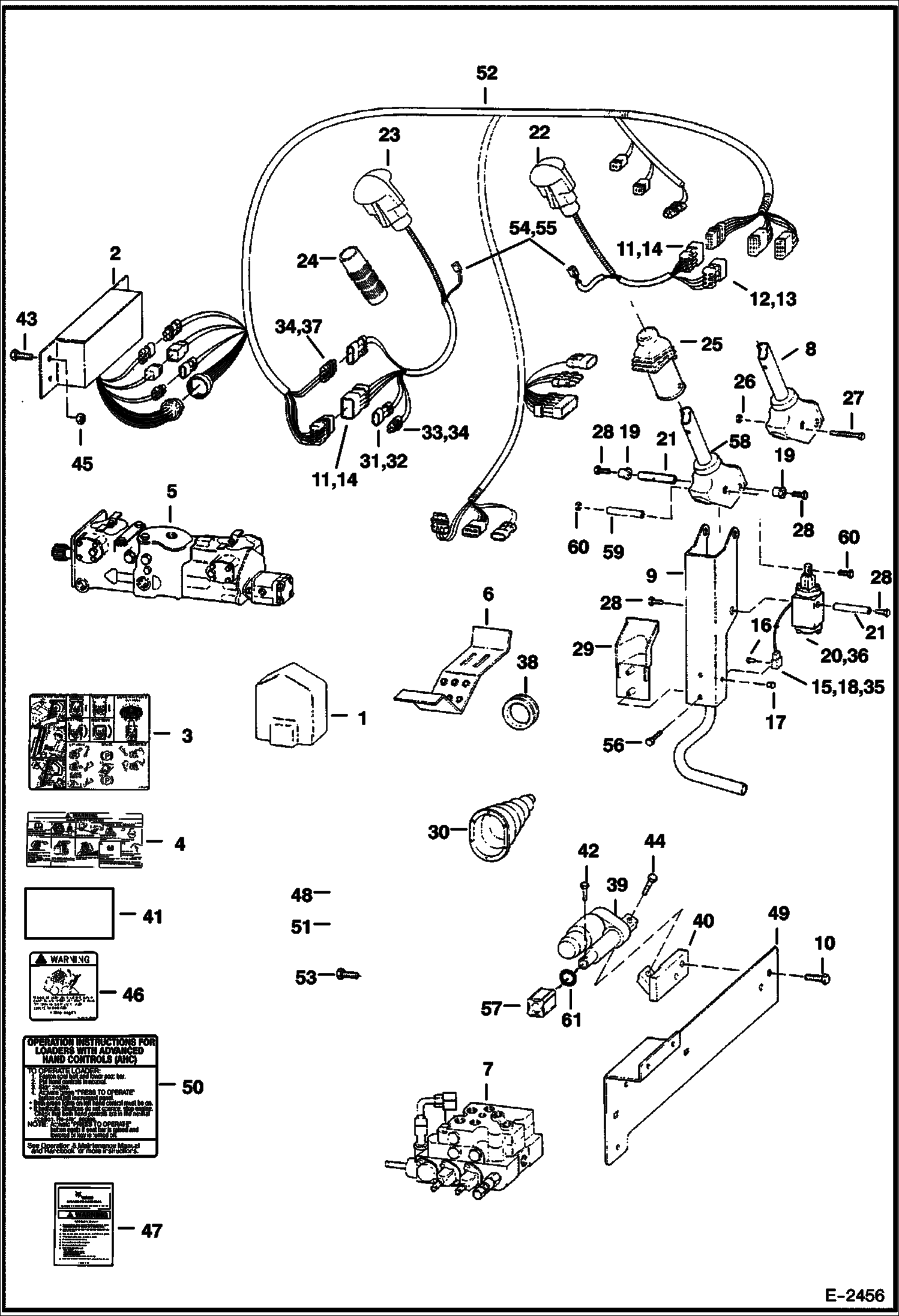 Схема запчастей Bobcat 700s - CONTROLS ELECTRICAL (Advanced Hand Controls Option) ELECTRICAL SYSTEM