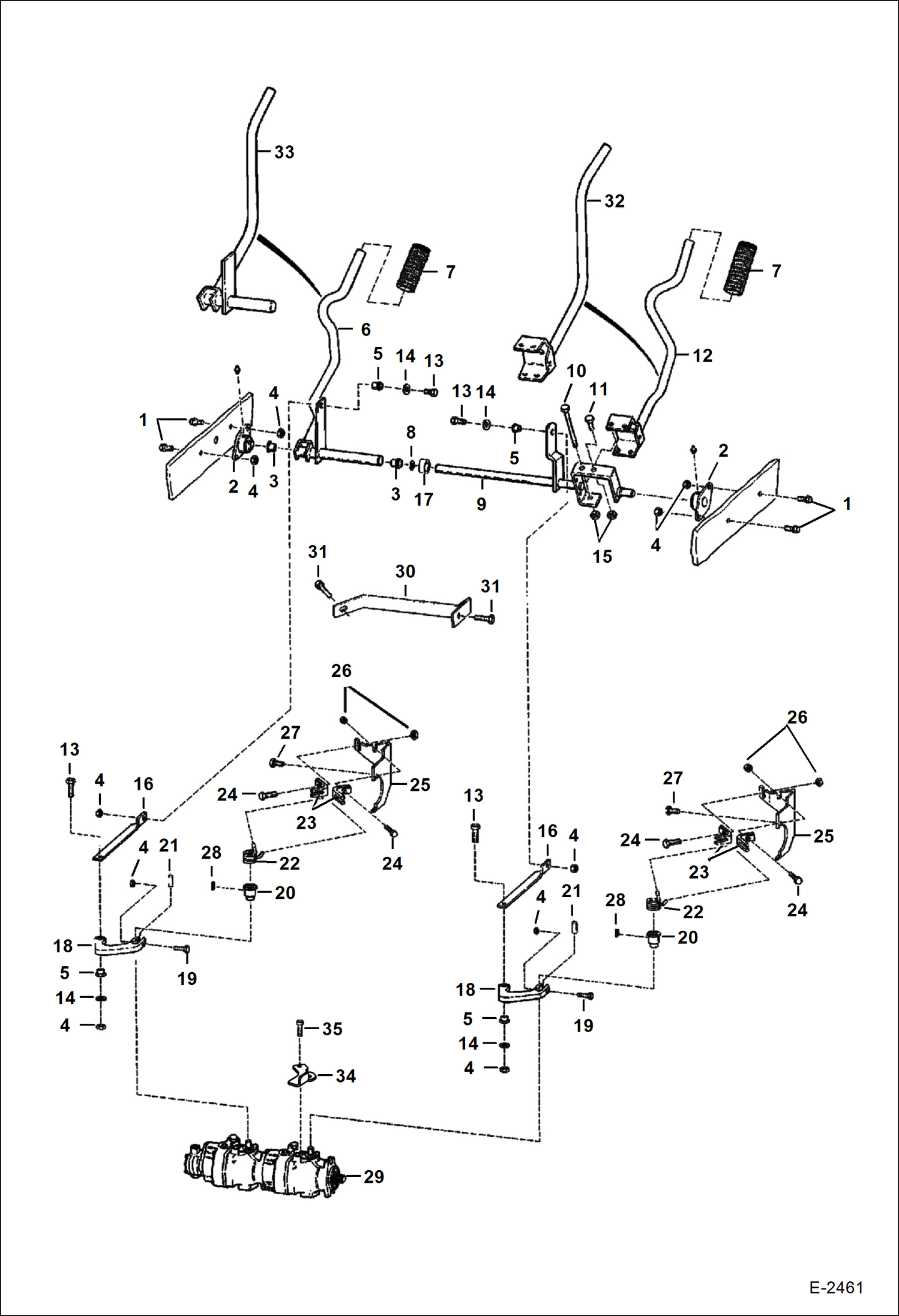 Схема запчастей Bobcat 400s - HAND CONTROLS HYDROSTATIC SYSTEM