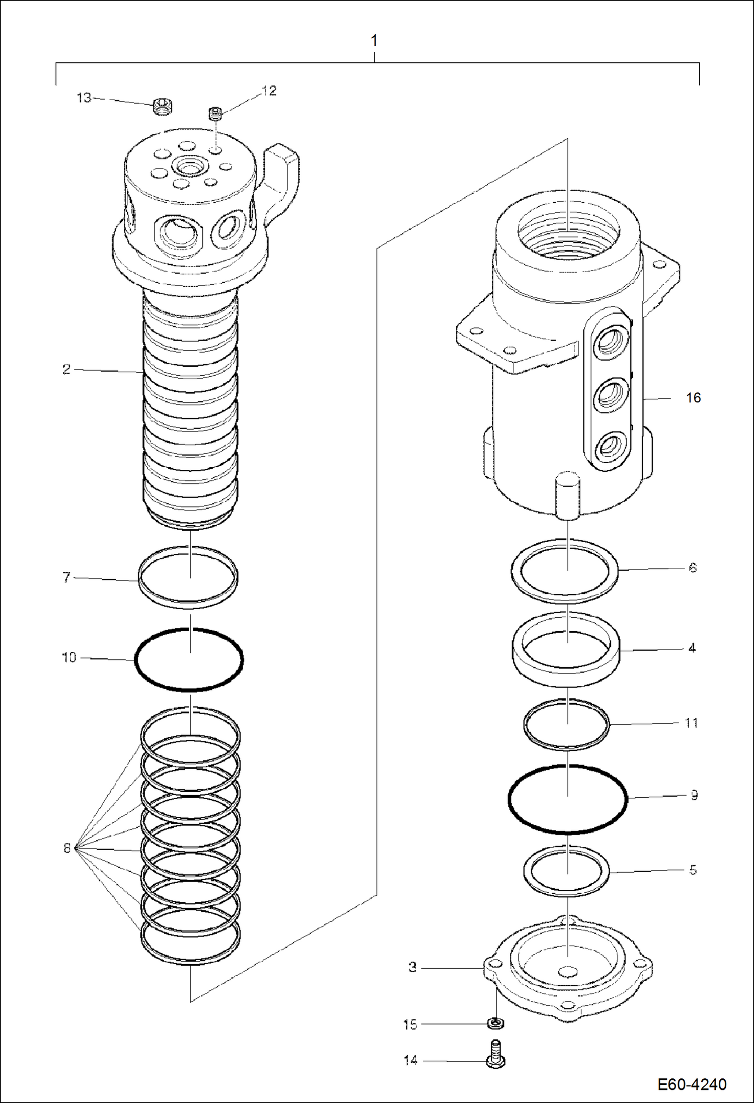 Схема запчастей Bobcat E60 - SWIVEL JOINT HYDRAULIC SYSTEM