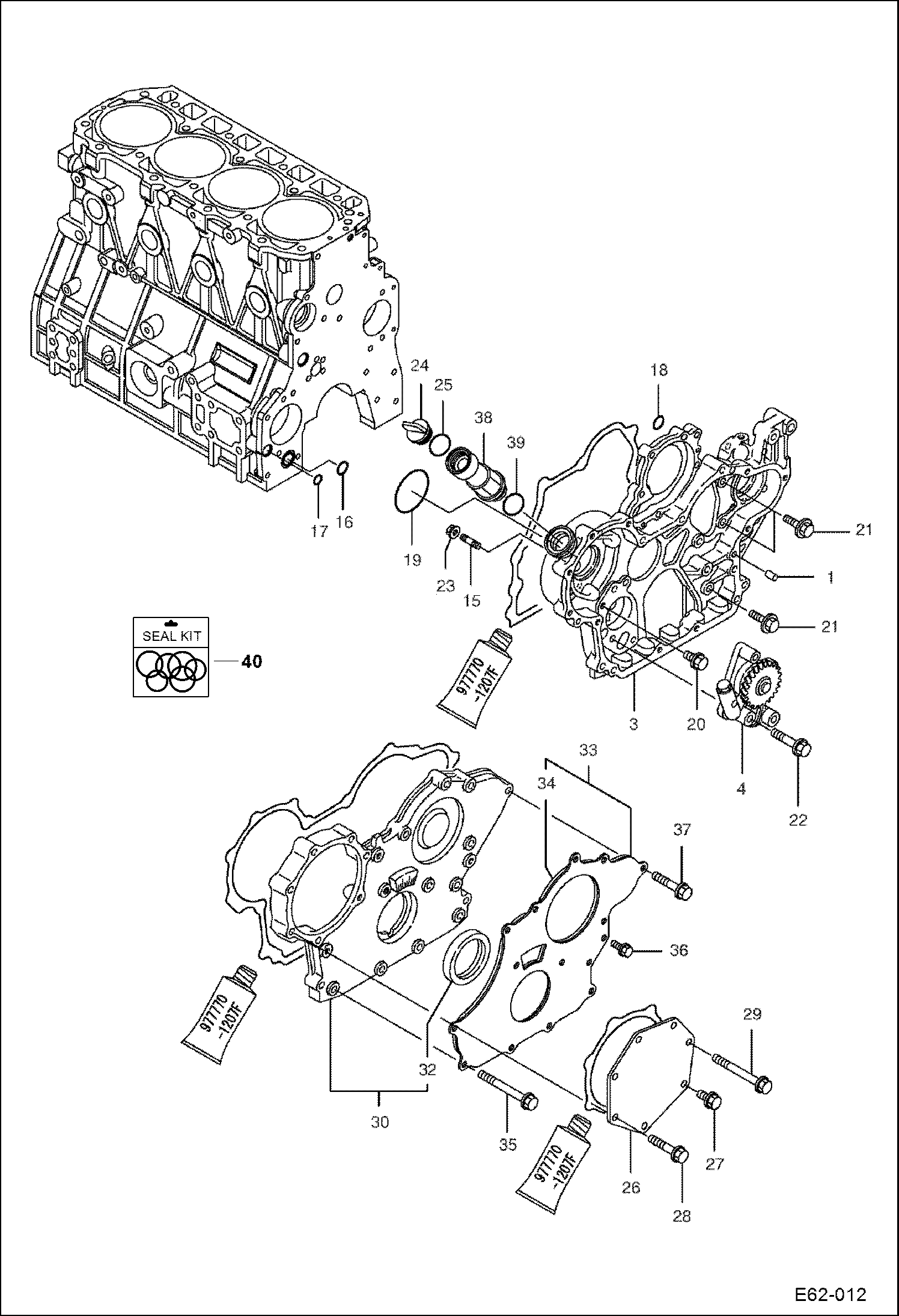 Схема запчастей Bobcat E62 - GEAR HOUSING POWER UNIT