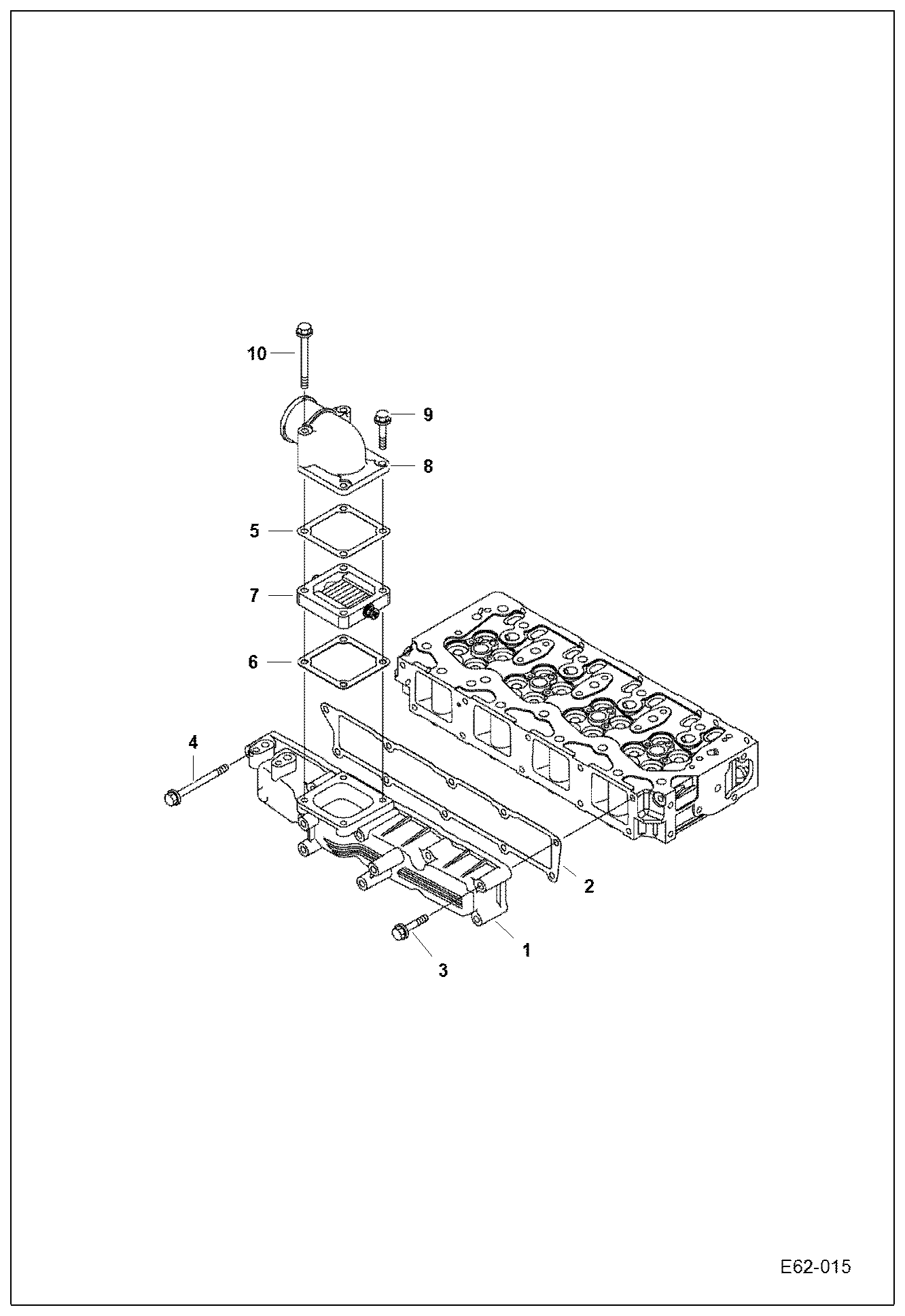 Схема запчастей Bobcat E62 - SUCTION MANIFOLD POWER UNIT