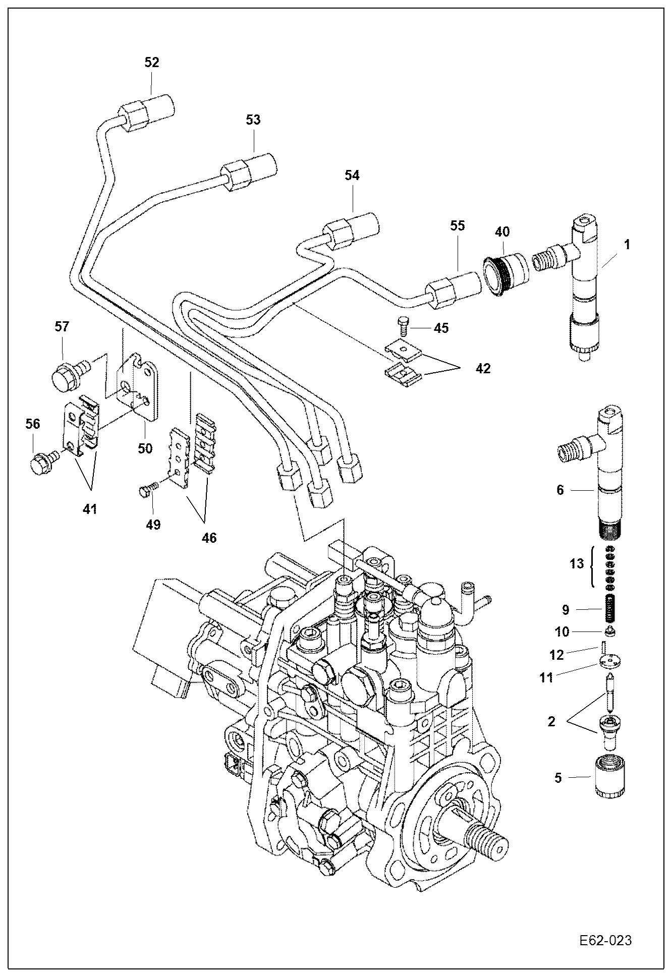 Схема запчастей Bobcat E62 - FUEL INJECTION VALVE POWER UNIT