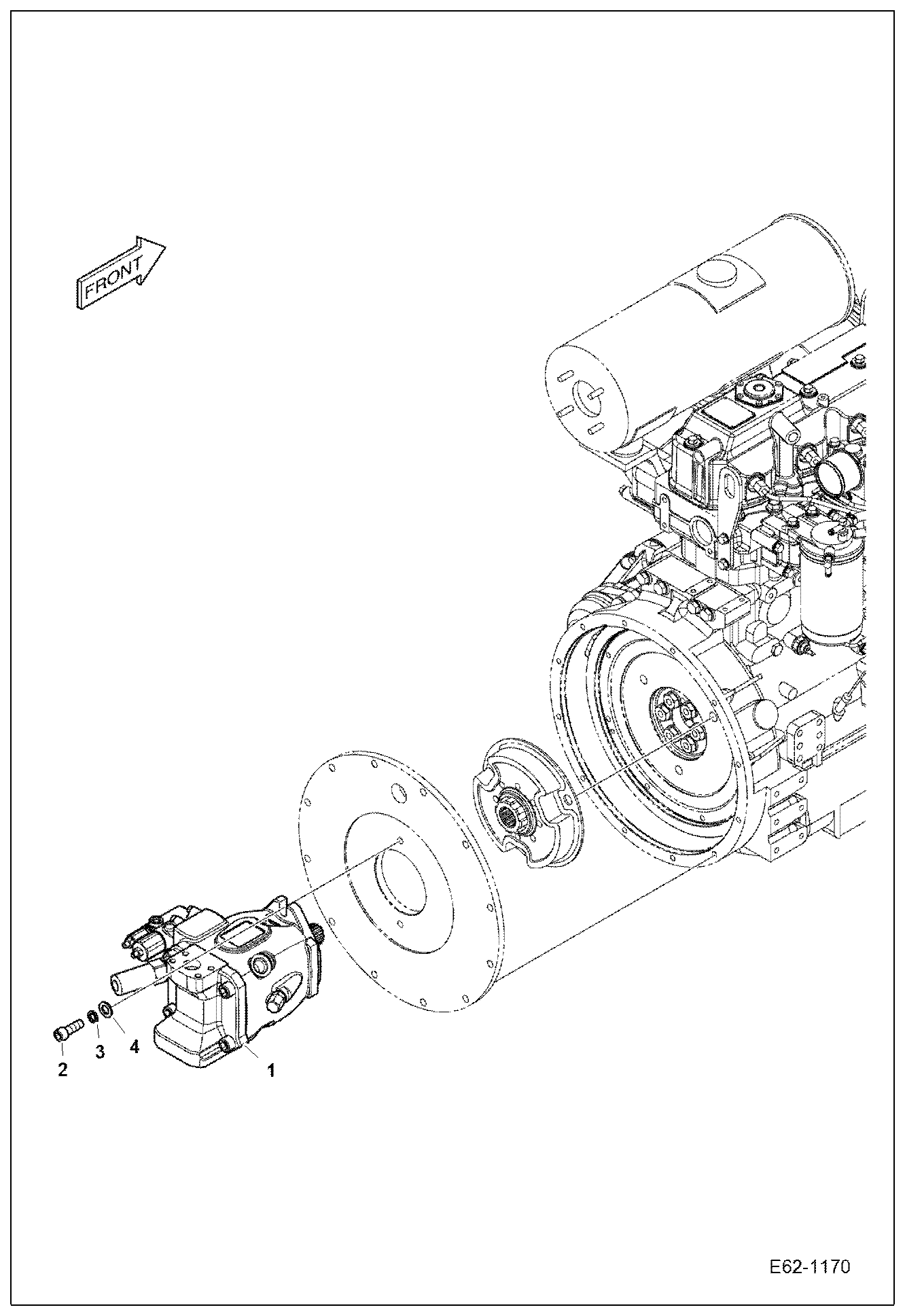 Схема запчастей Bobcat E62 - ENGINE AND ATTACHING PARTS (Pump Mounting) POWER UNIT