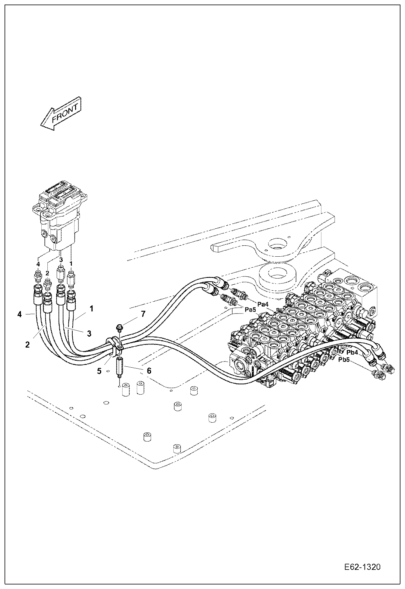Схема запчастей Bobcat E62 - HYDRAULIC CIRCUITRY HYDRAULIC SYSTEM