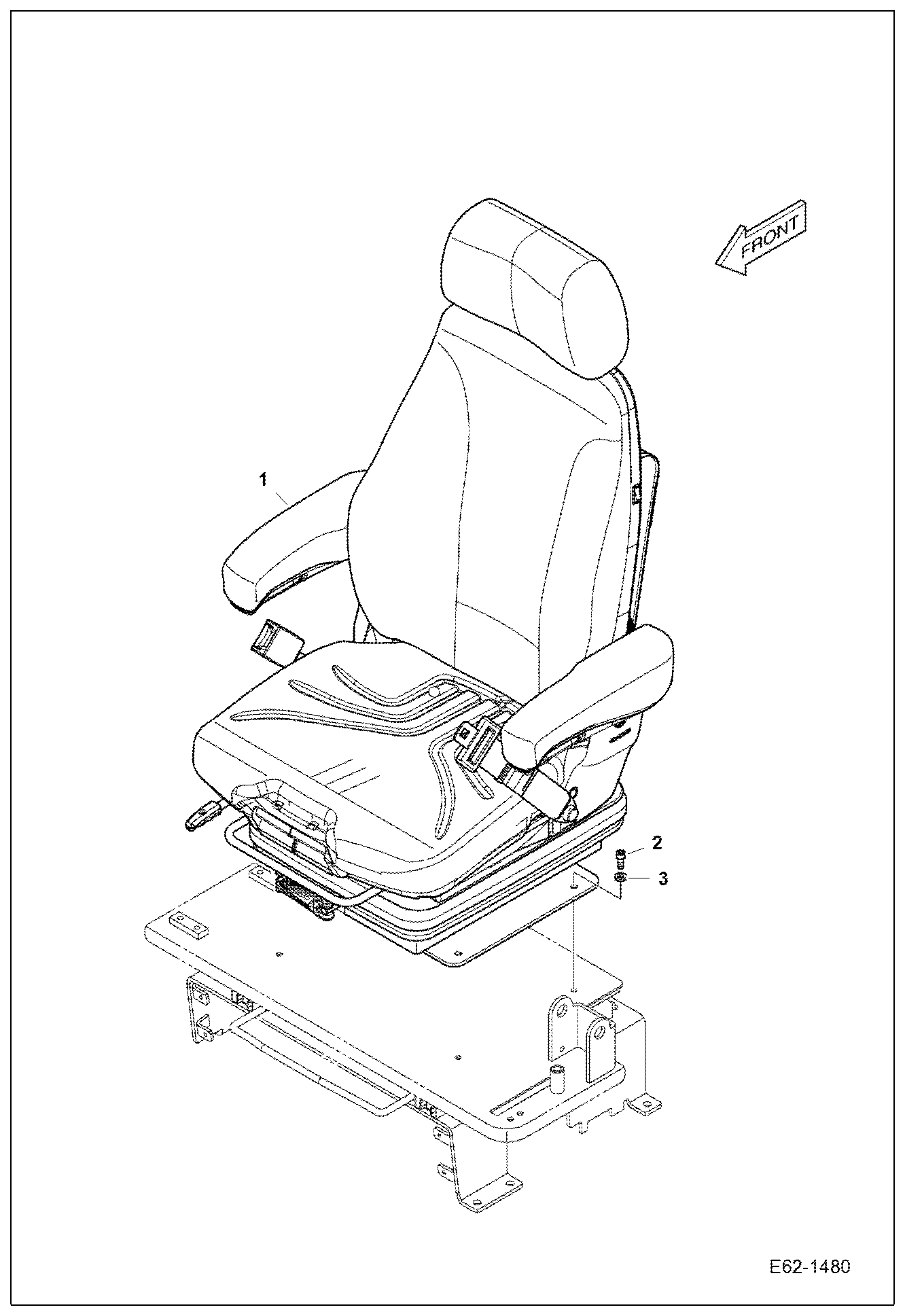 Схема запчастей Bobcat E62 - OPERATOR CAB (Seat Mount) MAIN FRAME