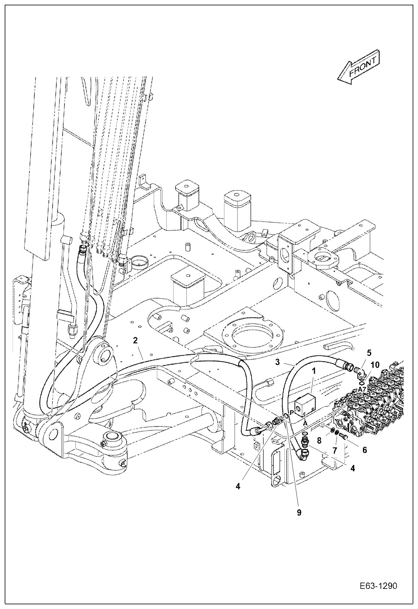 Схема запчастей Bobcat E63 - HYDRAULIC CIRCUITRY (Control Valve) HYDRAULIC SYSTEM