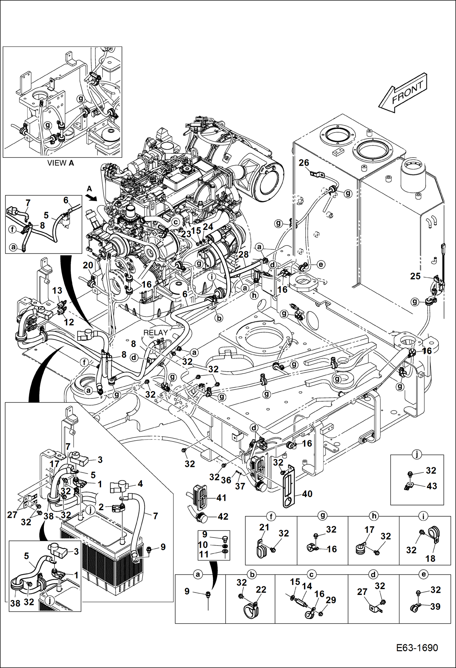 Схема запчастей Bobcat E62 - ELECTRICAL (Engine) ELECTRICAL SYSTEM