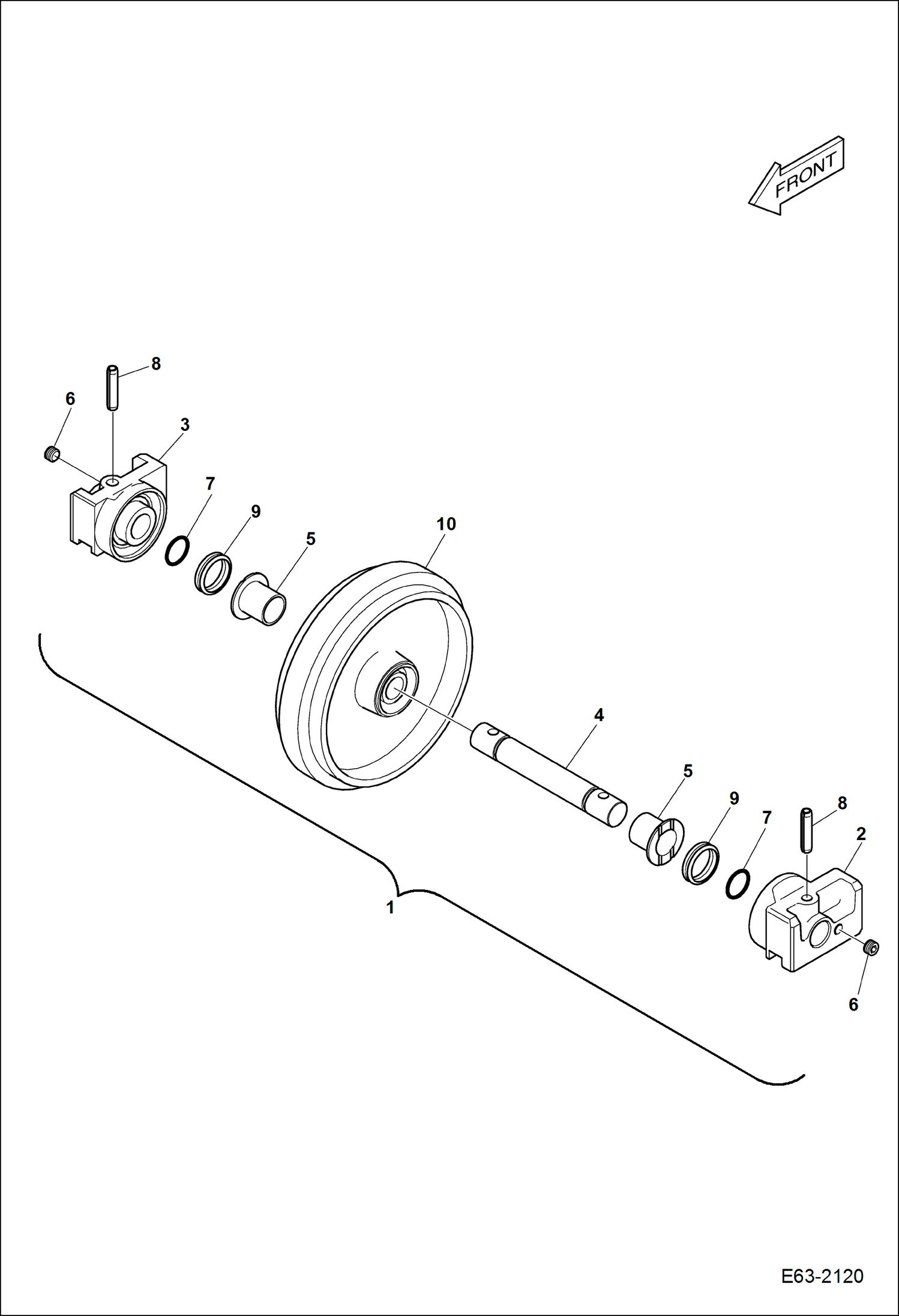 Схема запчастей Bobcat E62 - IDLER UNDERCARRIAGE