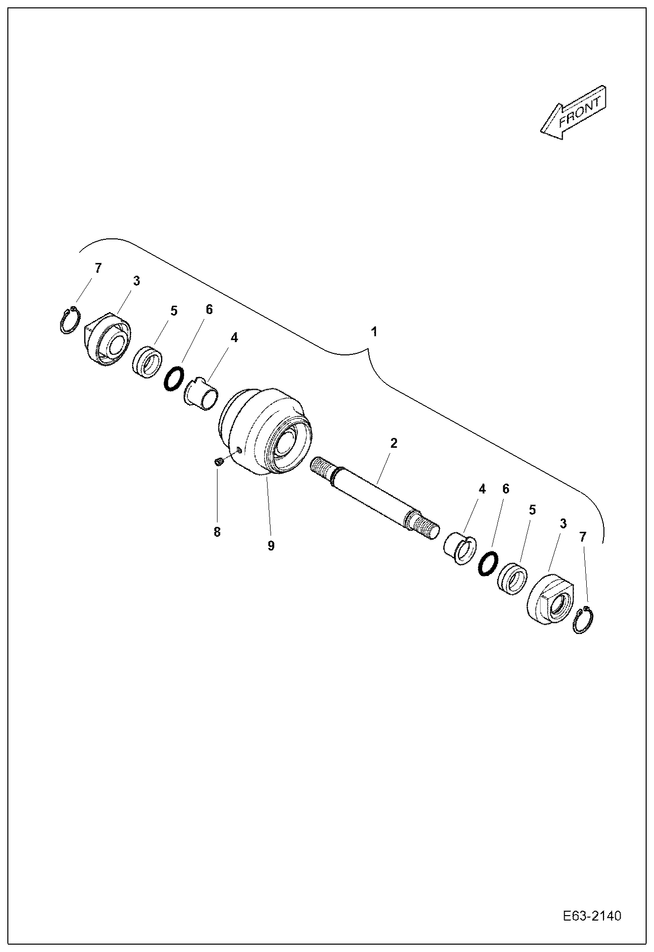 Схема запчастей Bobcat E63 - TRACK ROLLER (Top) UNDERCARRIAGE