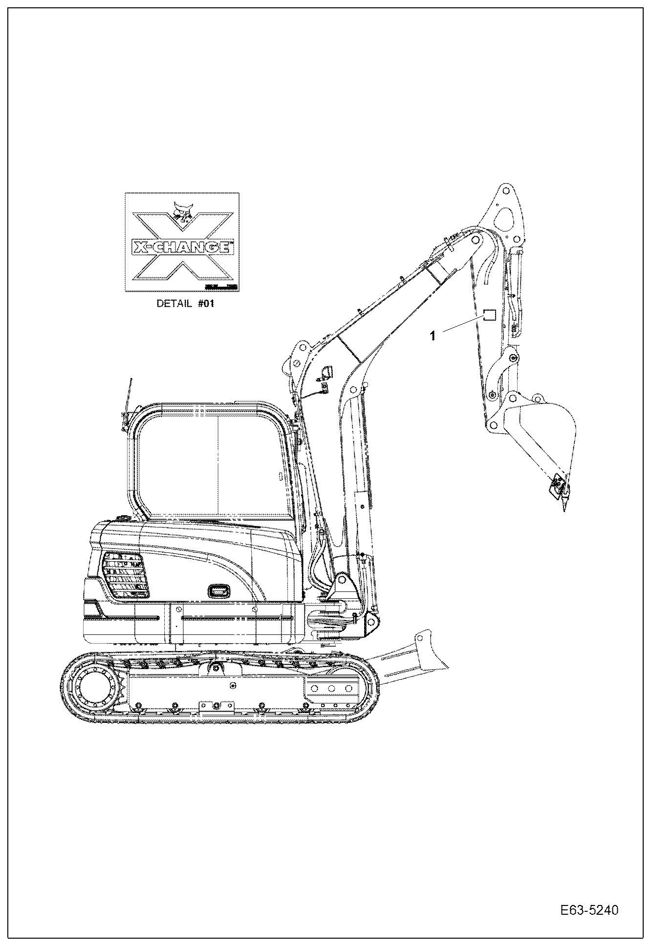 Схема запчастей Bobcat E63 - DECALS (Exchange) ACCESSORIES & OPTIONS