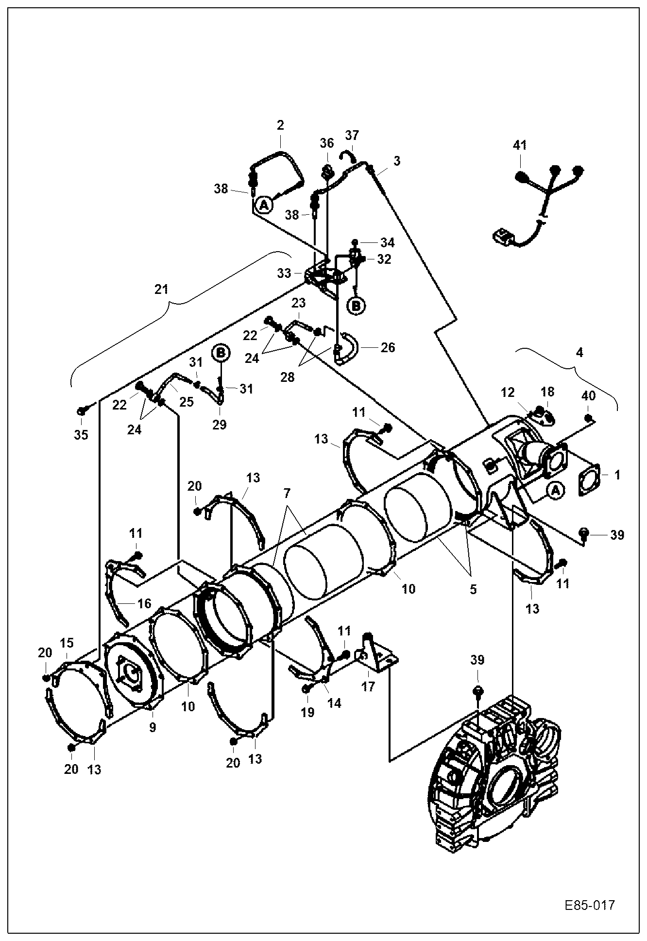 Схема запчастей Bobcat E63 - MUFFLER (DPF) POWER UNIT