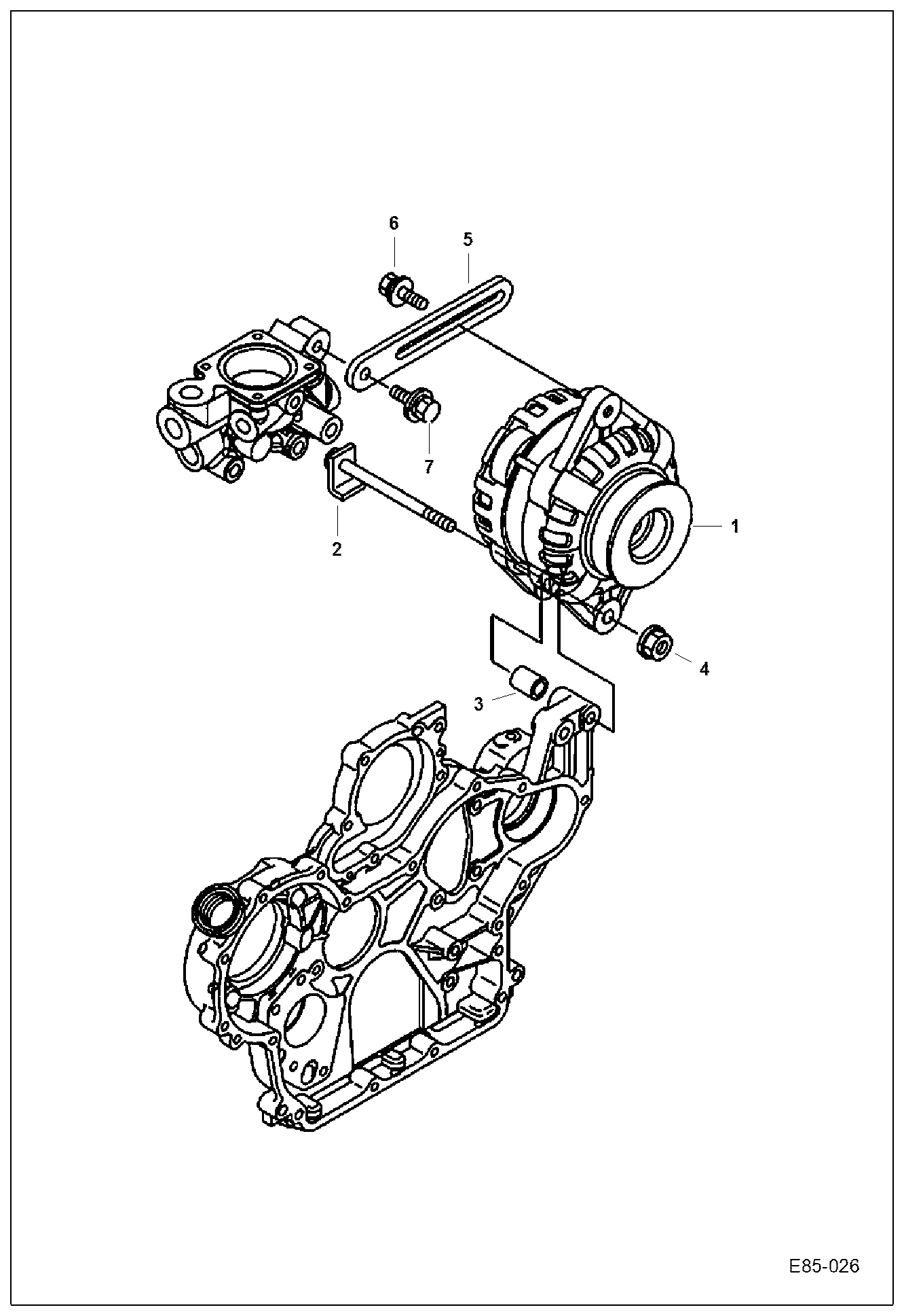 Схема запчастей Bobcat E85 - ALTERNATOR ELECTRICAL SYSTEM