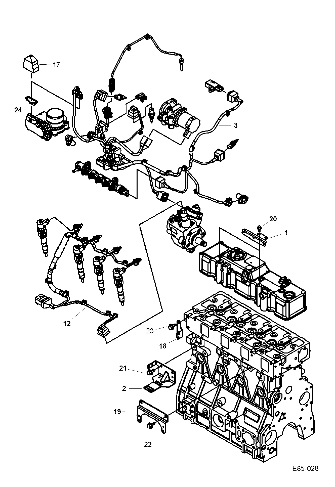 Схема запчастей Bobcat E85 - ENGINE ELECTRICAL CIRCUITRY ELECTRICAL SYSTEM