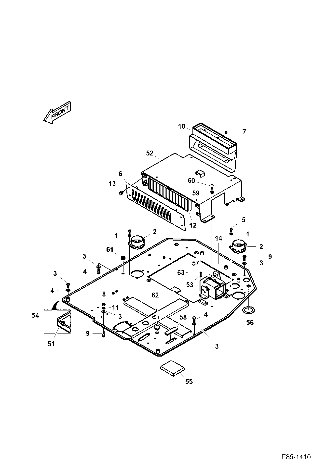 Схема запчастей Bobcat E85 - OPERATOR CAB (Floor Plate) MAIN FRAME