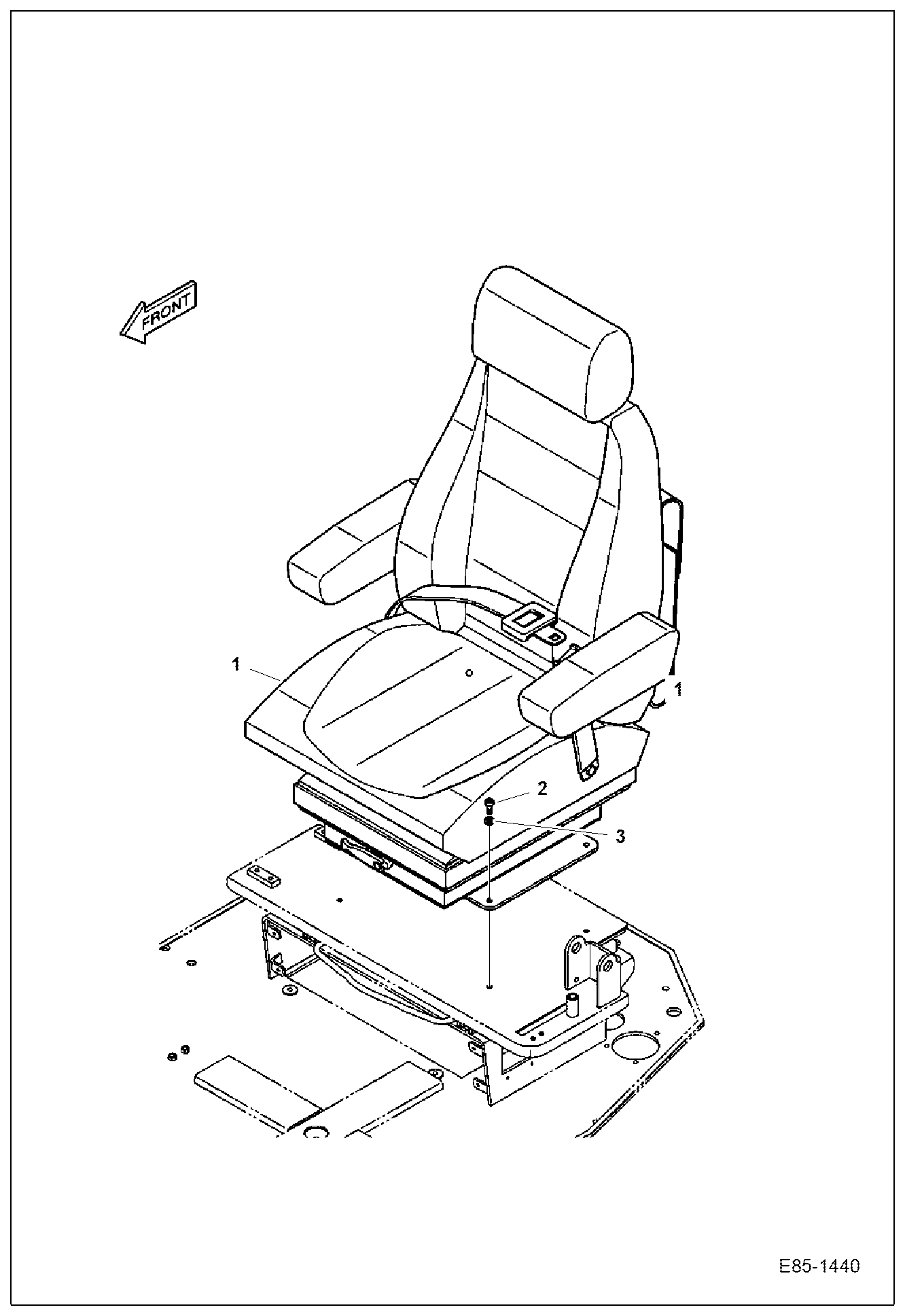 Схема запчастей Bobcat E63 - OPERATOR CAB (Seat Mounting) MAIN FRAME