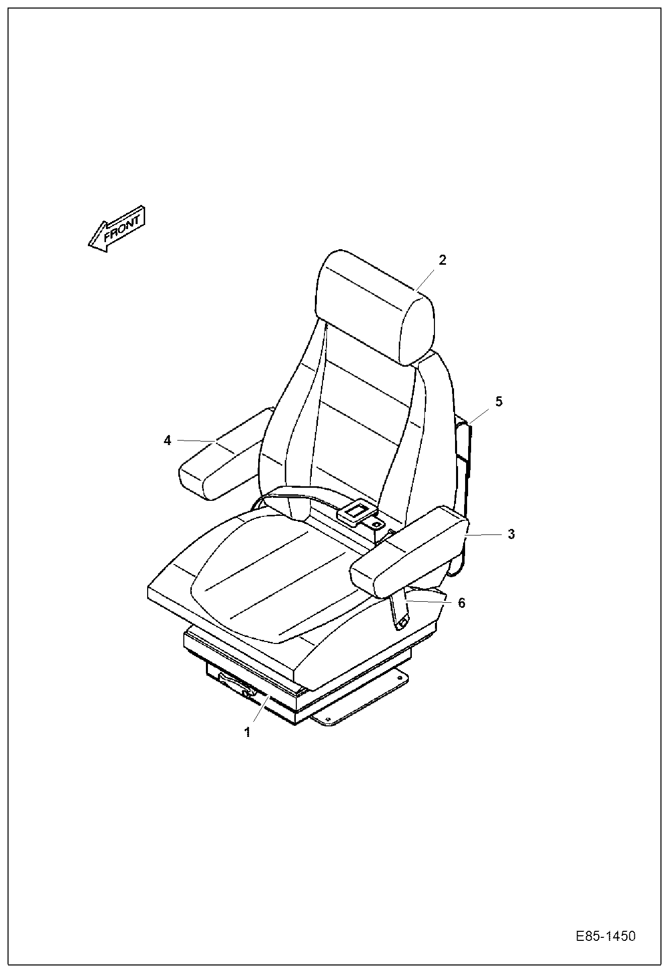 Схема запчастей Bobcat E85 - OPERATOR CAB (Seat) MAIN FRAME