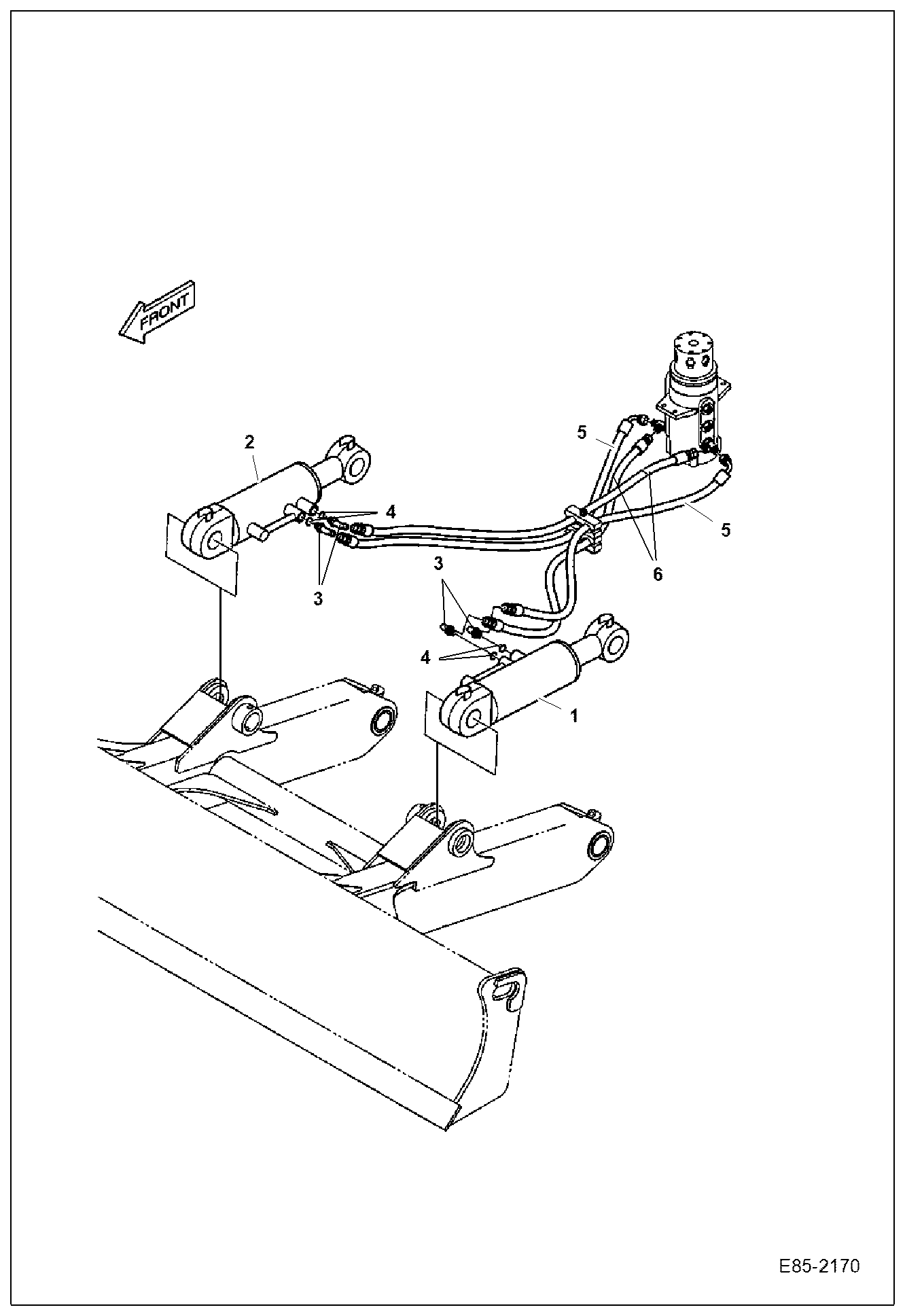 Схема запчастей Bobcat E85 - HYDRAULIC CIRCUITRY (Blade W/O Lock Valve) HYDRAULIC SYSTEM