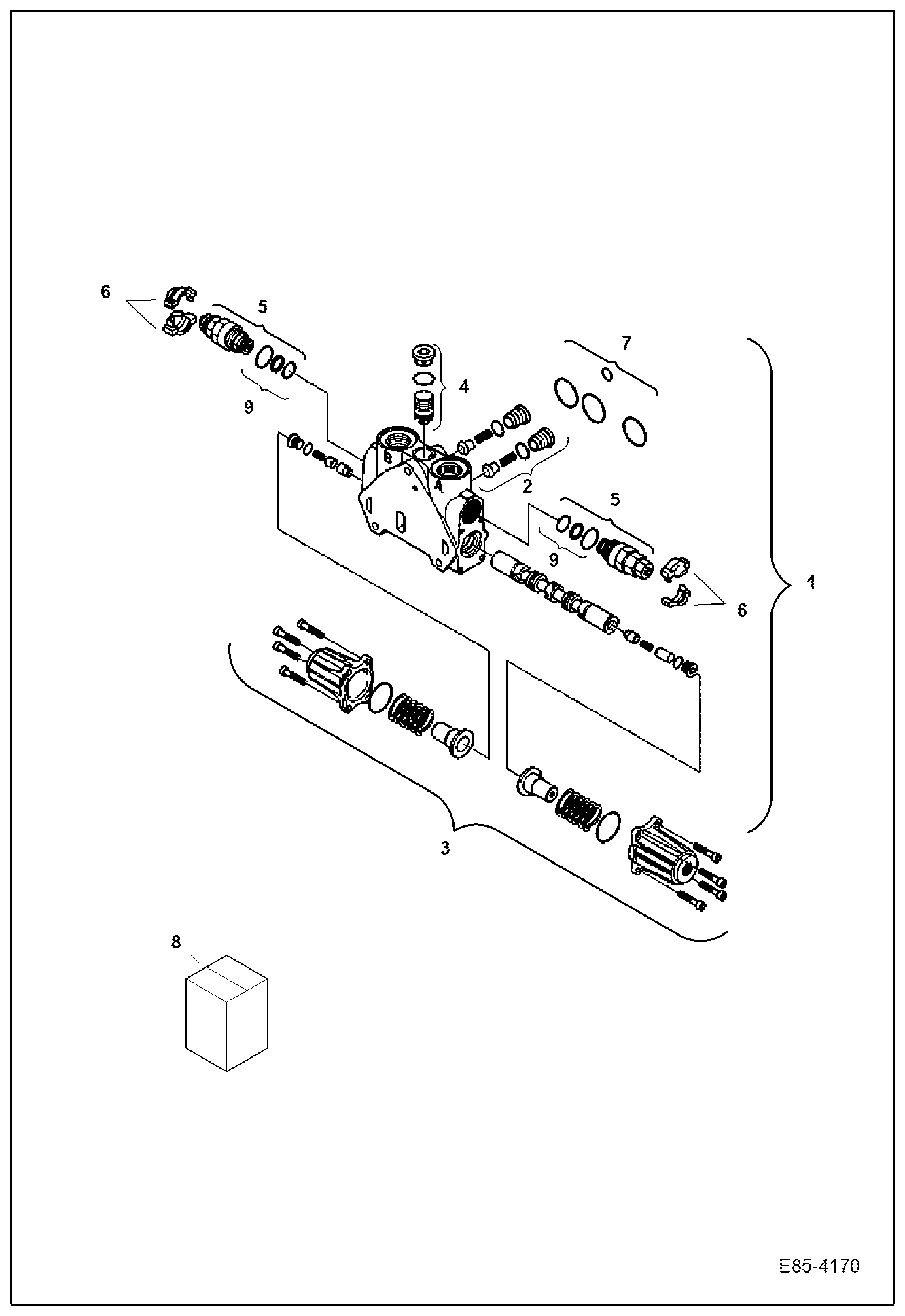 Схема запчастей Bobcat E85 - VALVE SECTION (Boom Section) HYDRAULIC SYSTEM