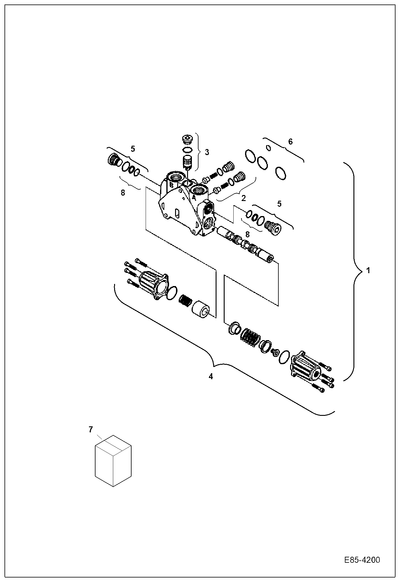 Схема запчастей Bobcat E85 - VALVE SECTION (Dozer Section) HYDRAULIC SYSTEM