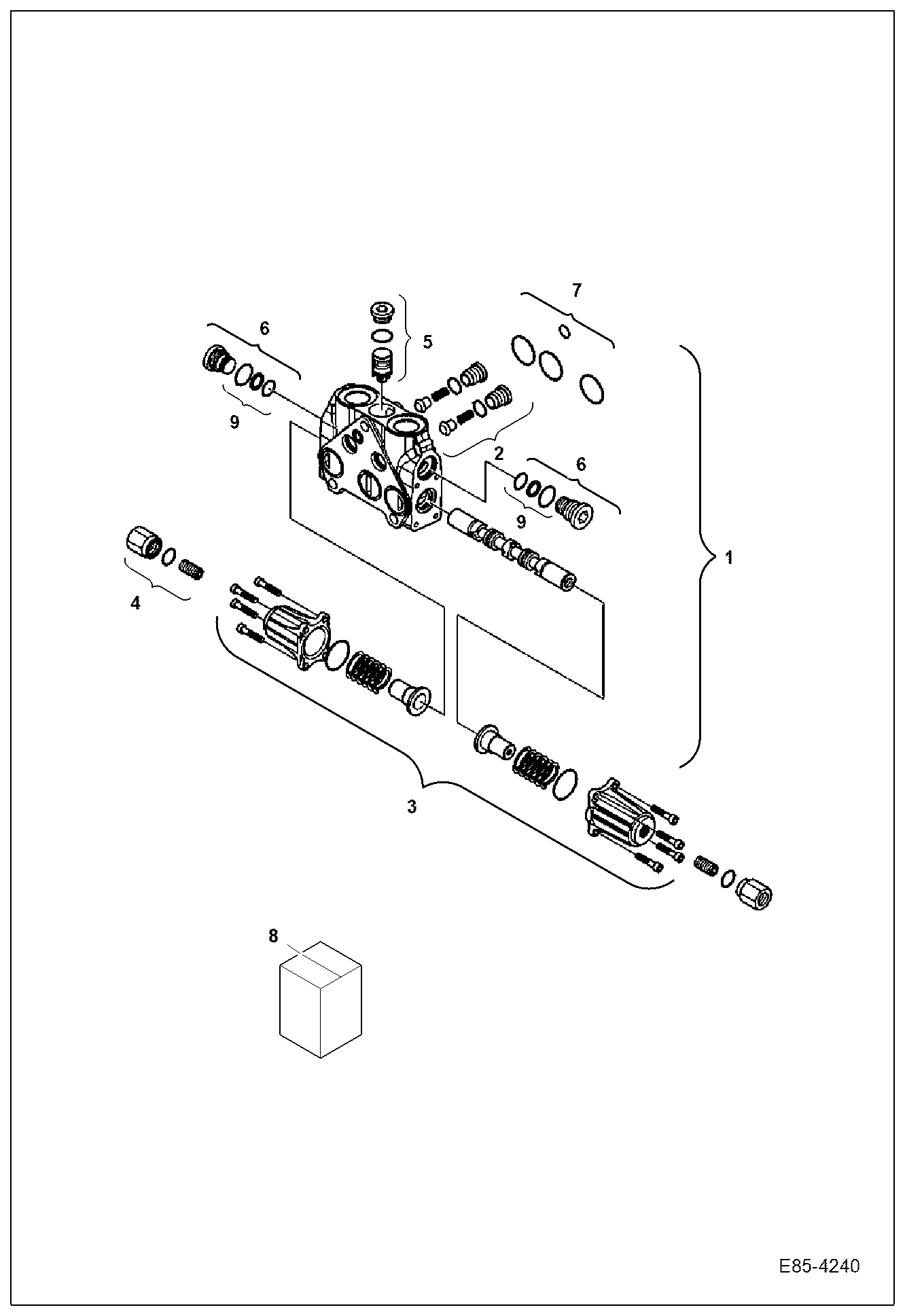 Схема запчастей Bobcat E85 - VALVE SECTION (Slew Section) HYDRAULIC SYSTEM