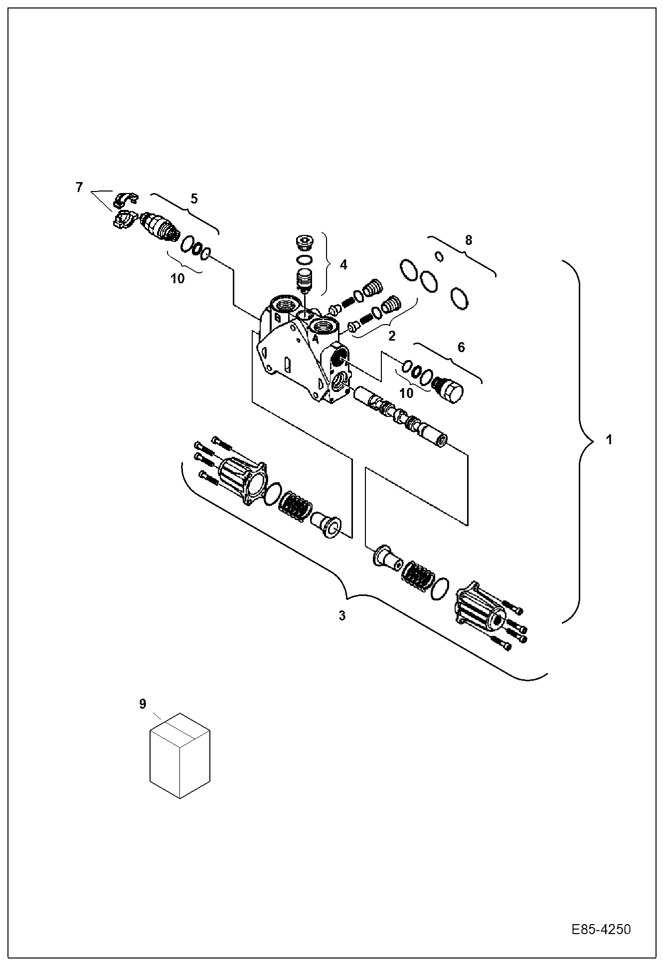 Схема запчастей Bobcat E85 - VALVE SECTION (Offset Section) HYDRAULIC SYSTEM