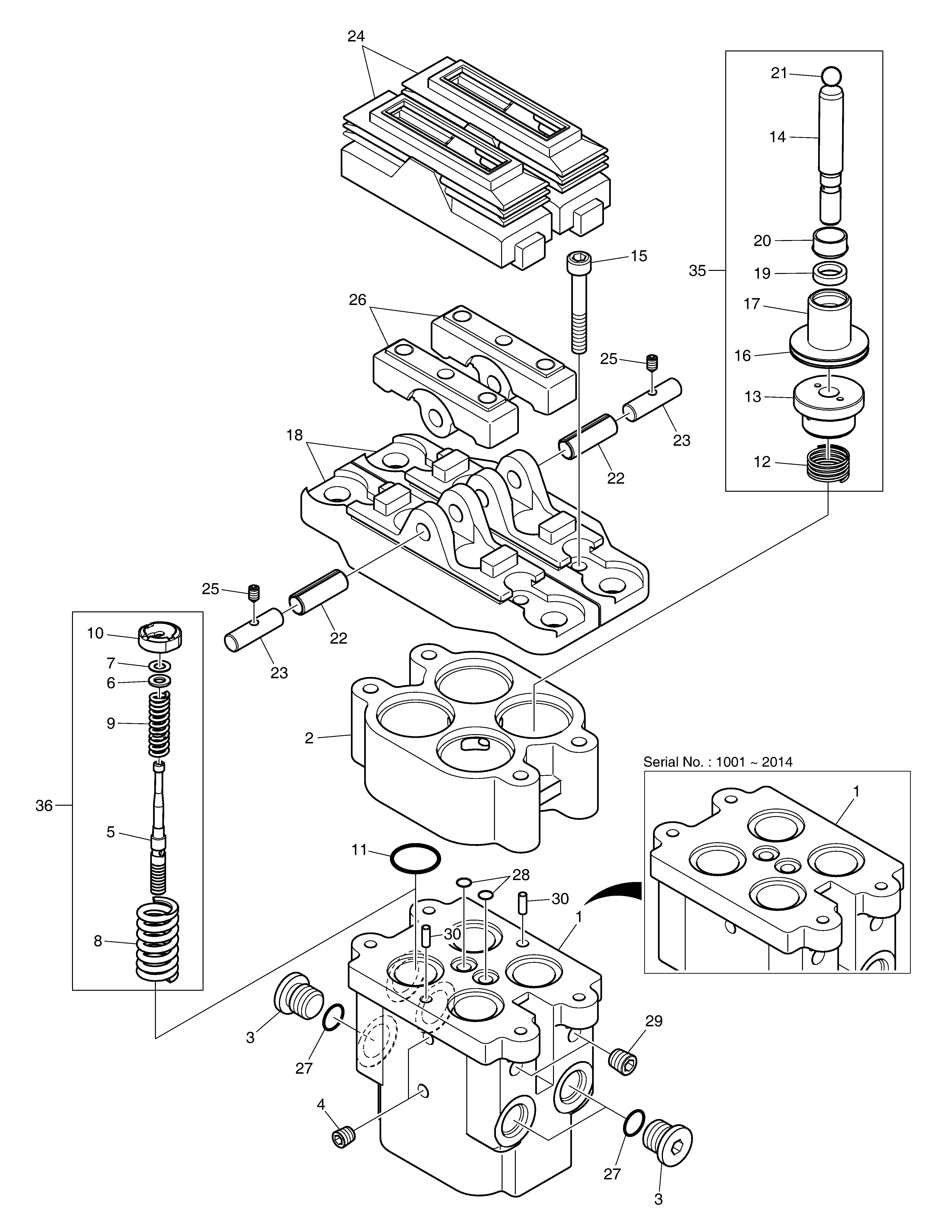 Схема запчастей Bobcat E62 - TRAVEL PEDAL HYDRAULIC SYSTEM