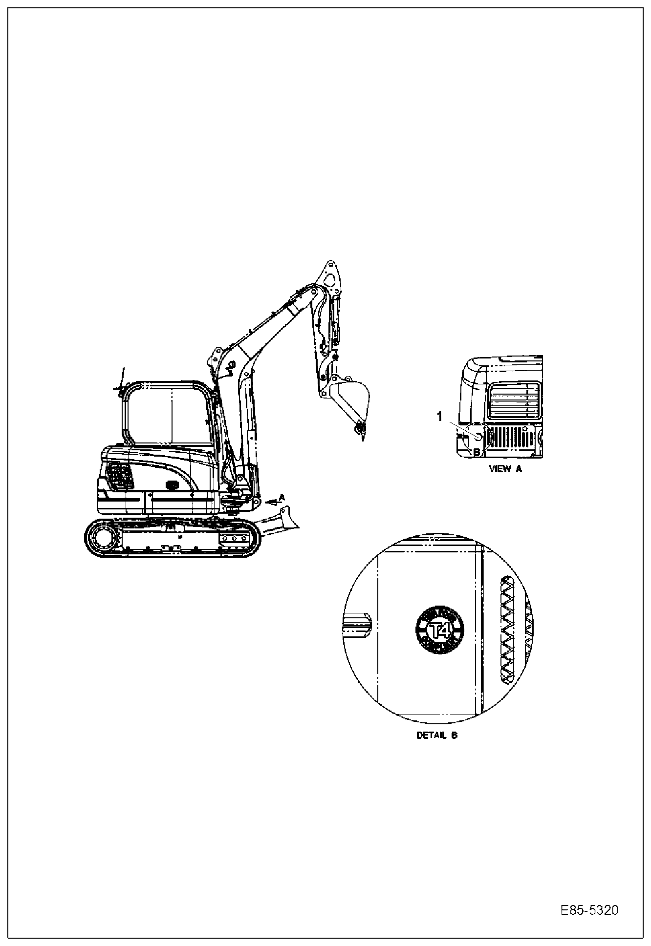 Схема запчастей Bobcat E63 - DECALS (Tier 4) ACCESSORIES & OPTIONS