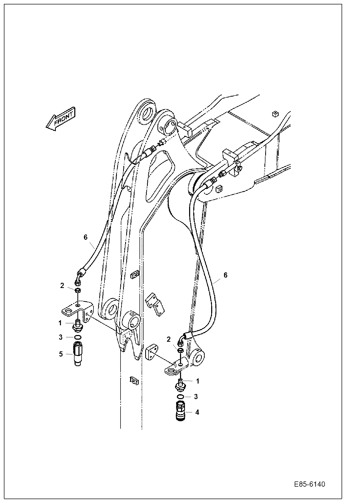 Схема запчастей Bobcat E85 - 2ND AUXILIARY HYDRAULICS KIT (Long Arm) (NA) ACCESSORIES & OPTIONS