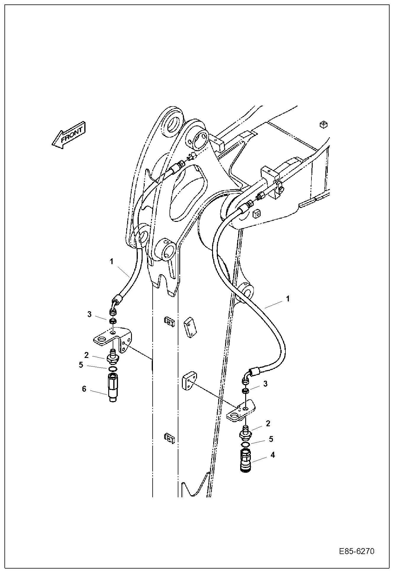 Схема запчастей Bobcat E85 - 2ND AUXILIARY/ROTAITON (Arm 1.7 m) ACCESSORIES & OPTIONS