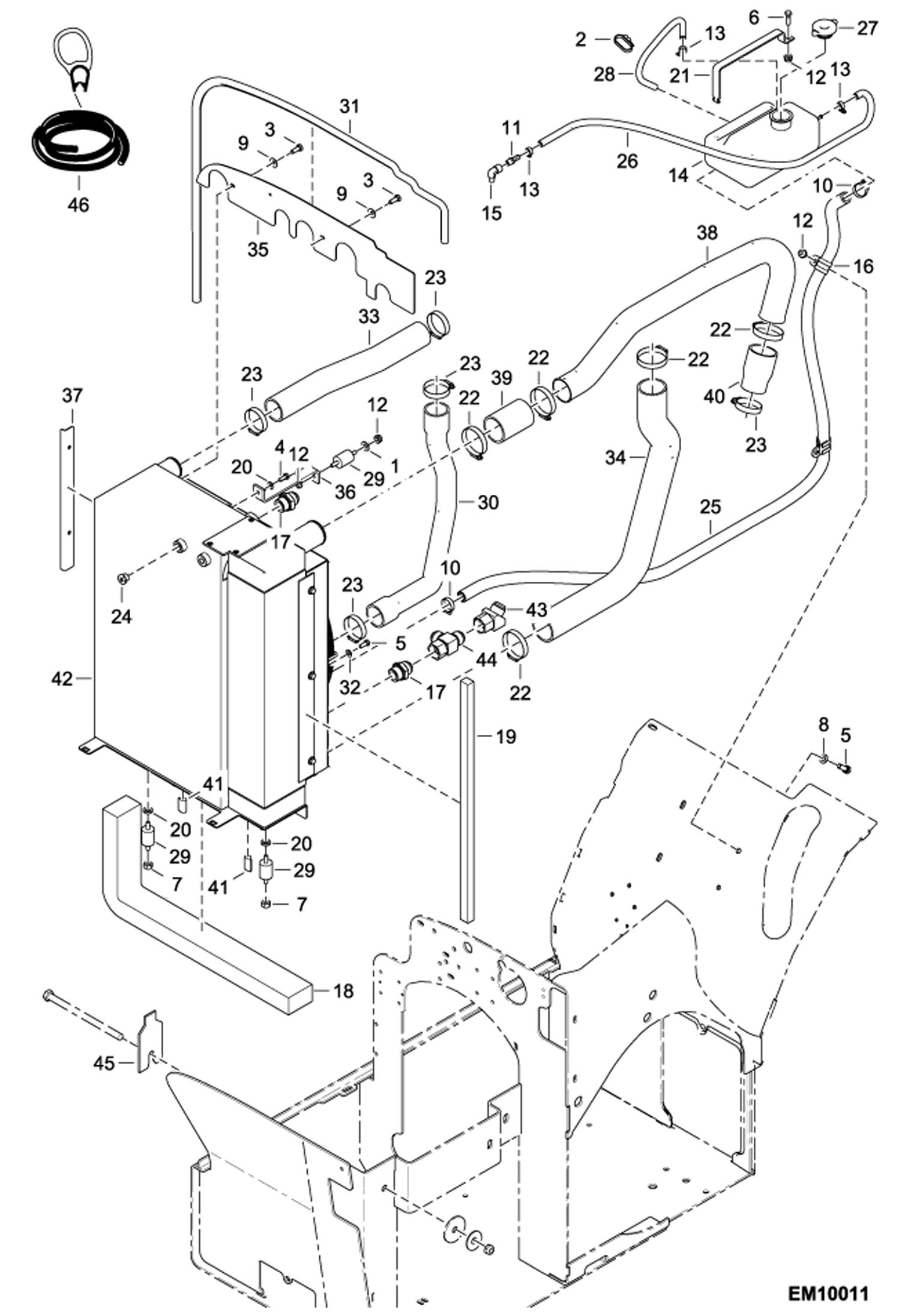 Схема запчастей Bobcat T40140 - EXTRA COOLING (S/N A8GA15173 & Above, A8GB15444 & Above) ACCESSORIES & OPTIONS