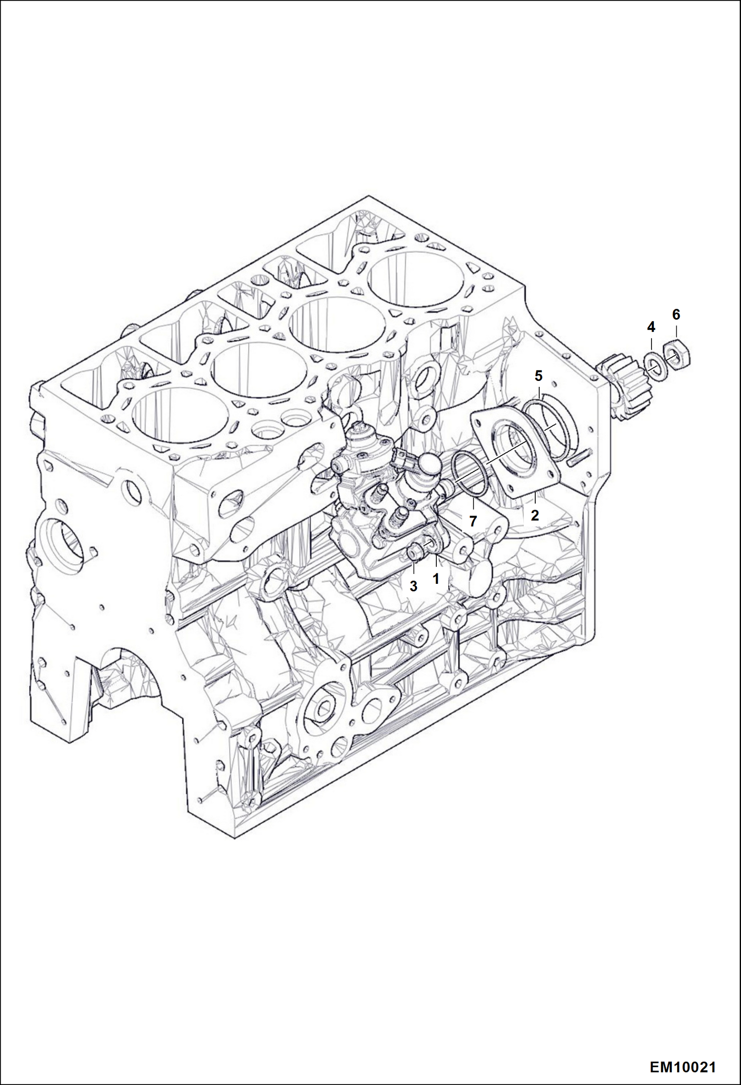 Схема запчастей Bobcat T40140 - FUEL INJECTION PUMP POWER UNIT